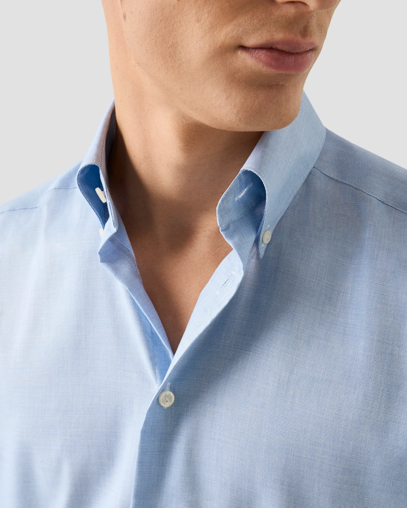 Eton - light blue solid signature oxford shirt