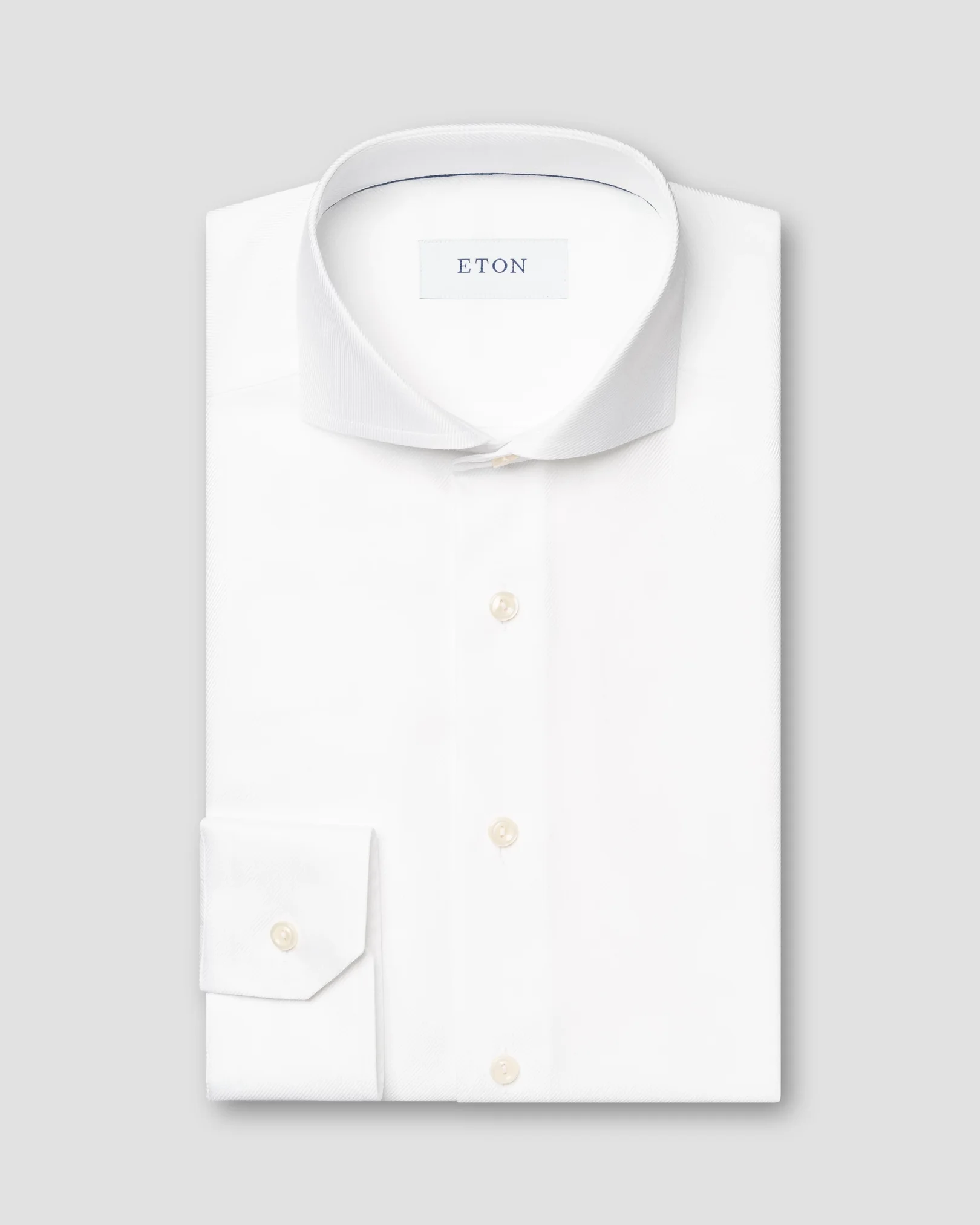 Solid Textured Twill Shirt - Eton