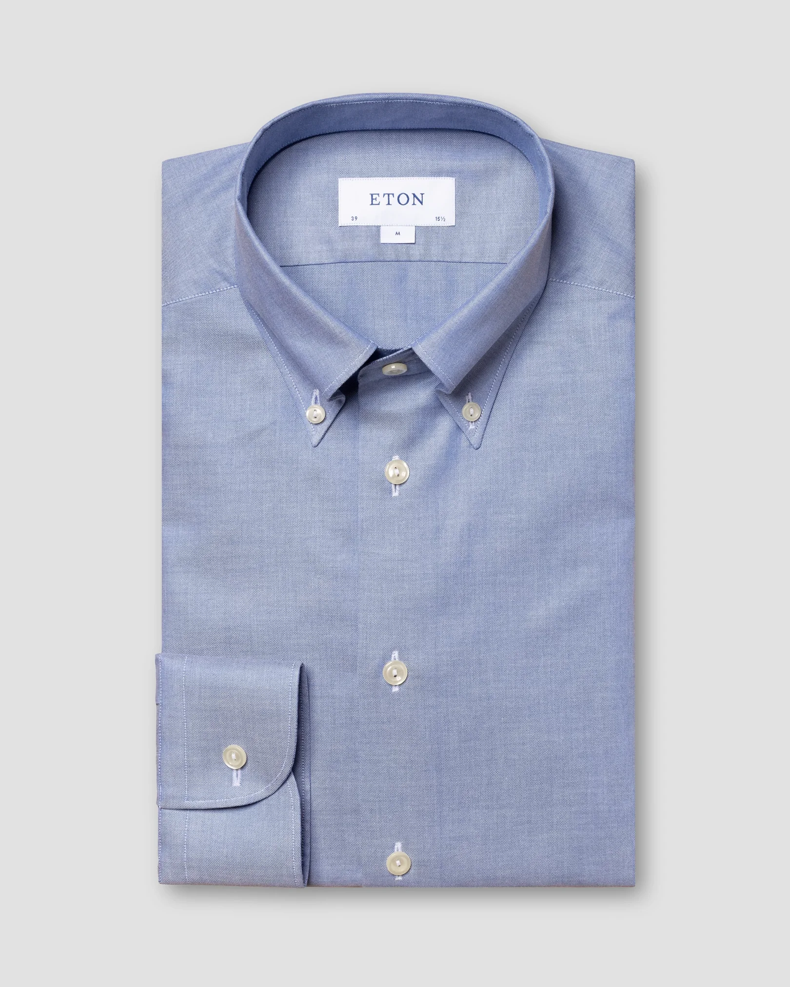 Blue Wrinkle Free Oxford Shirt - Eton