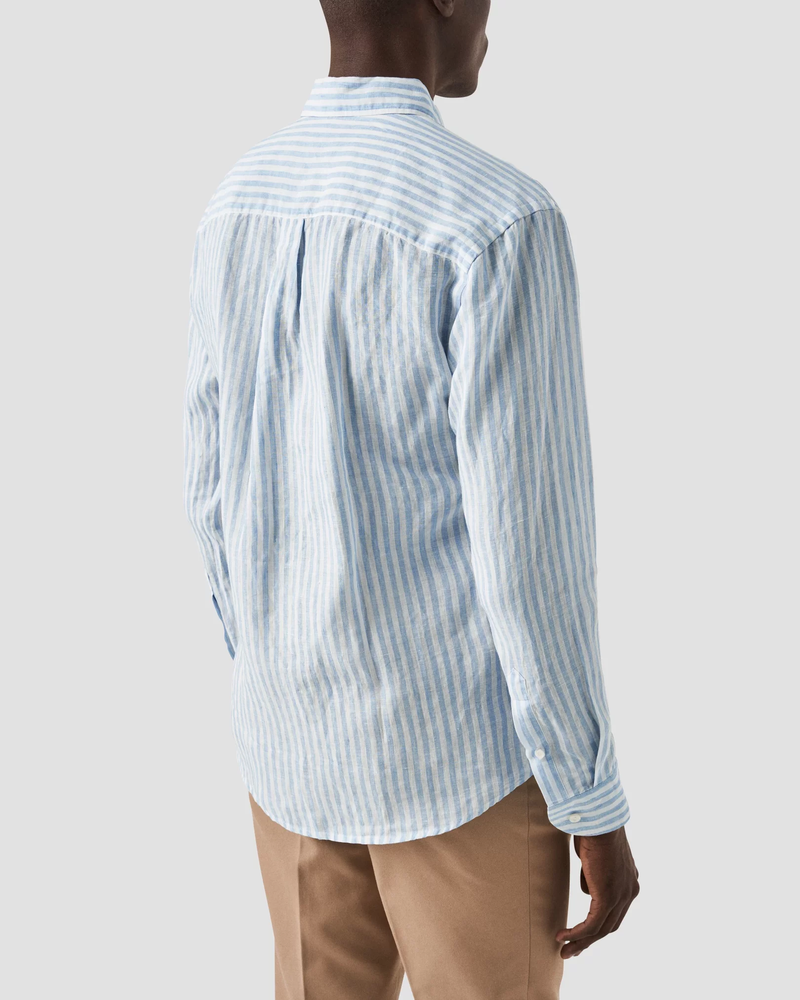 Eton - classic wide striped linen shirt
