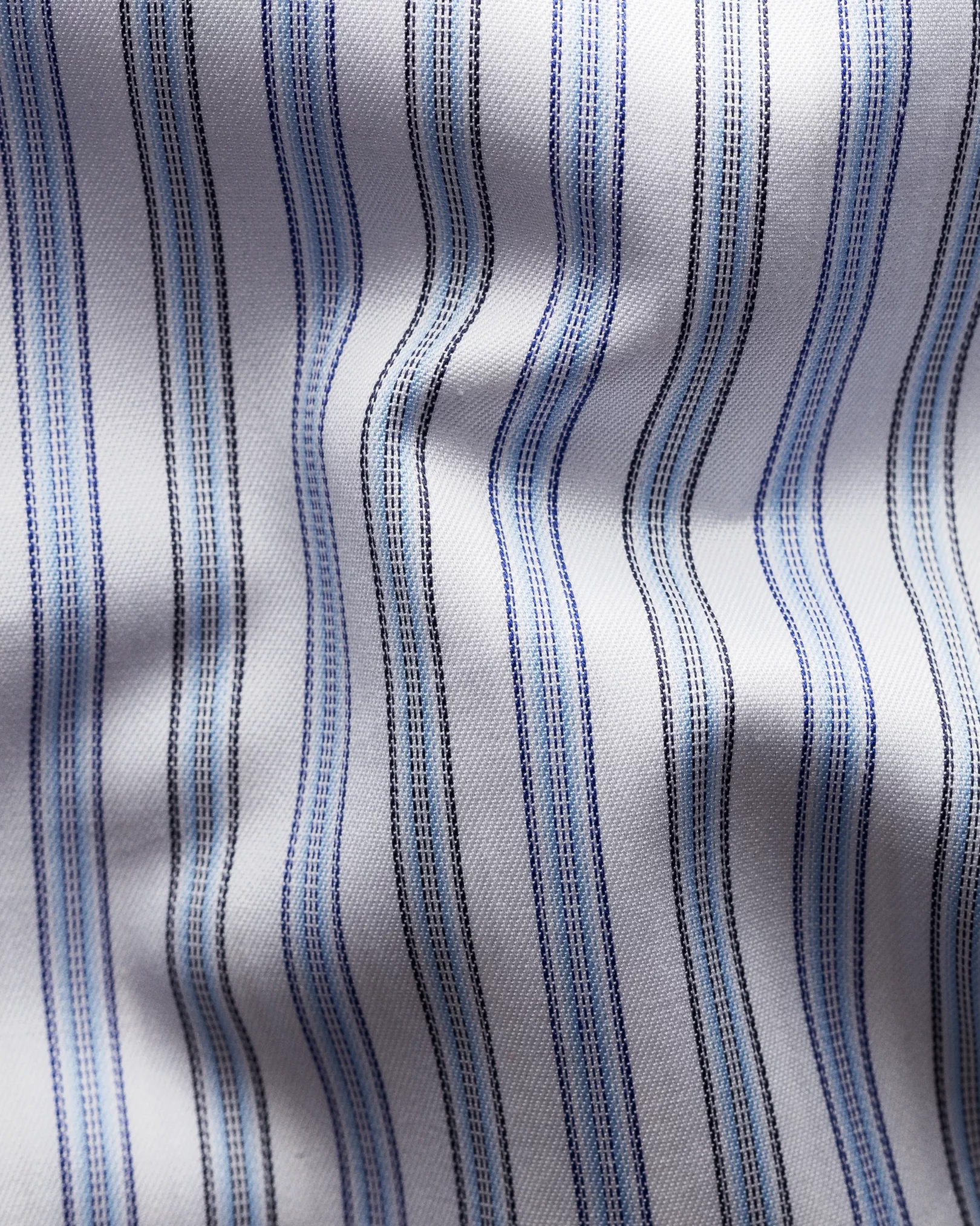Eton - blue striped cotton lyocell stretch shirt