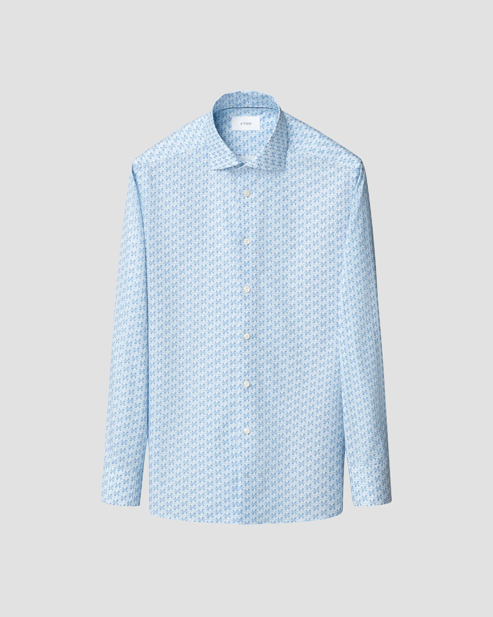 Eton - light blue floral signature poplin shirt