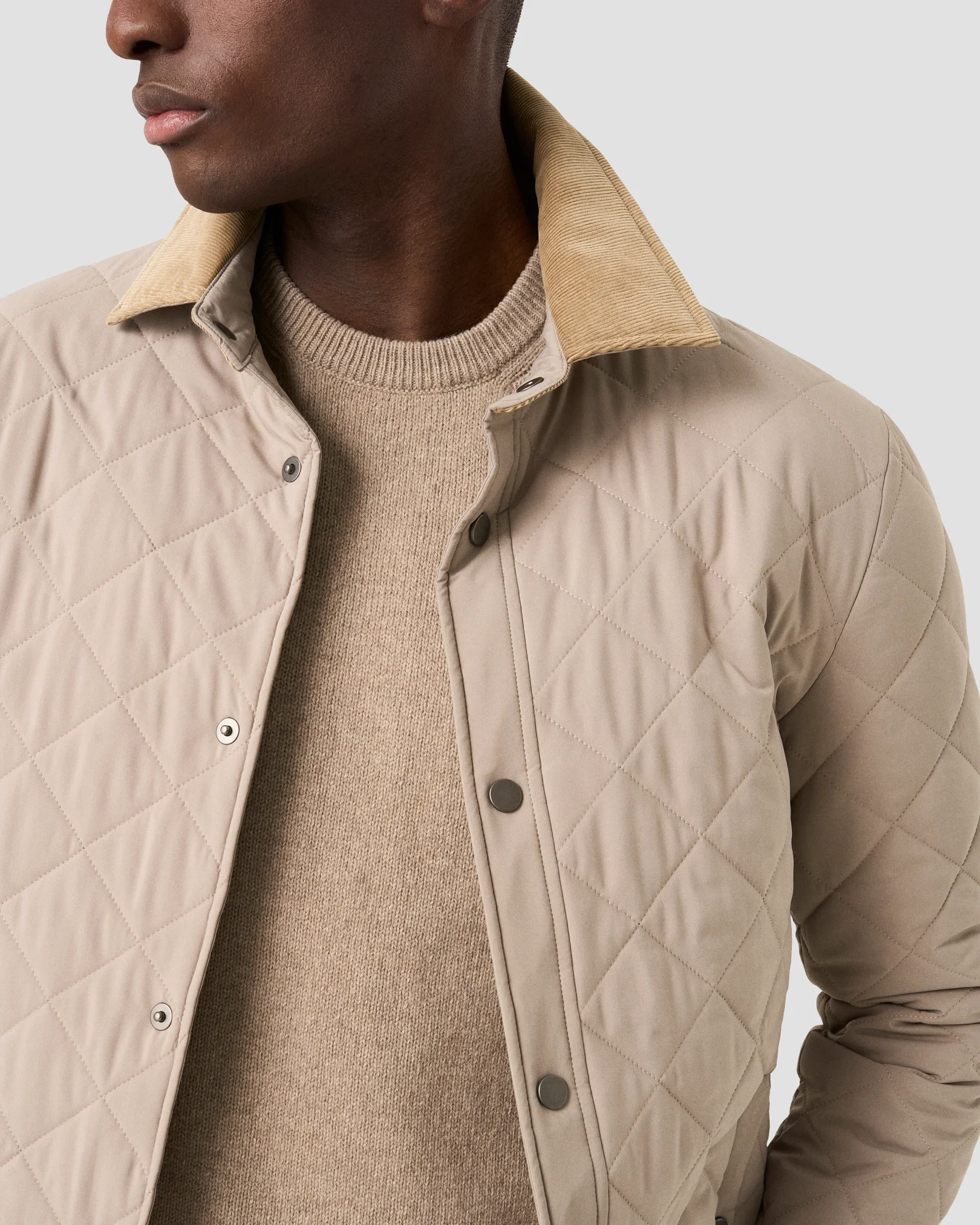 Eton - beige cashmere knit crew neck