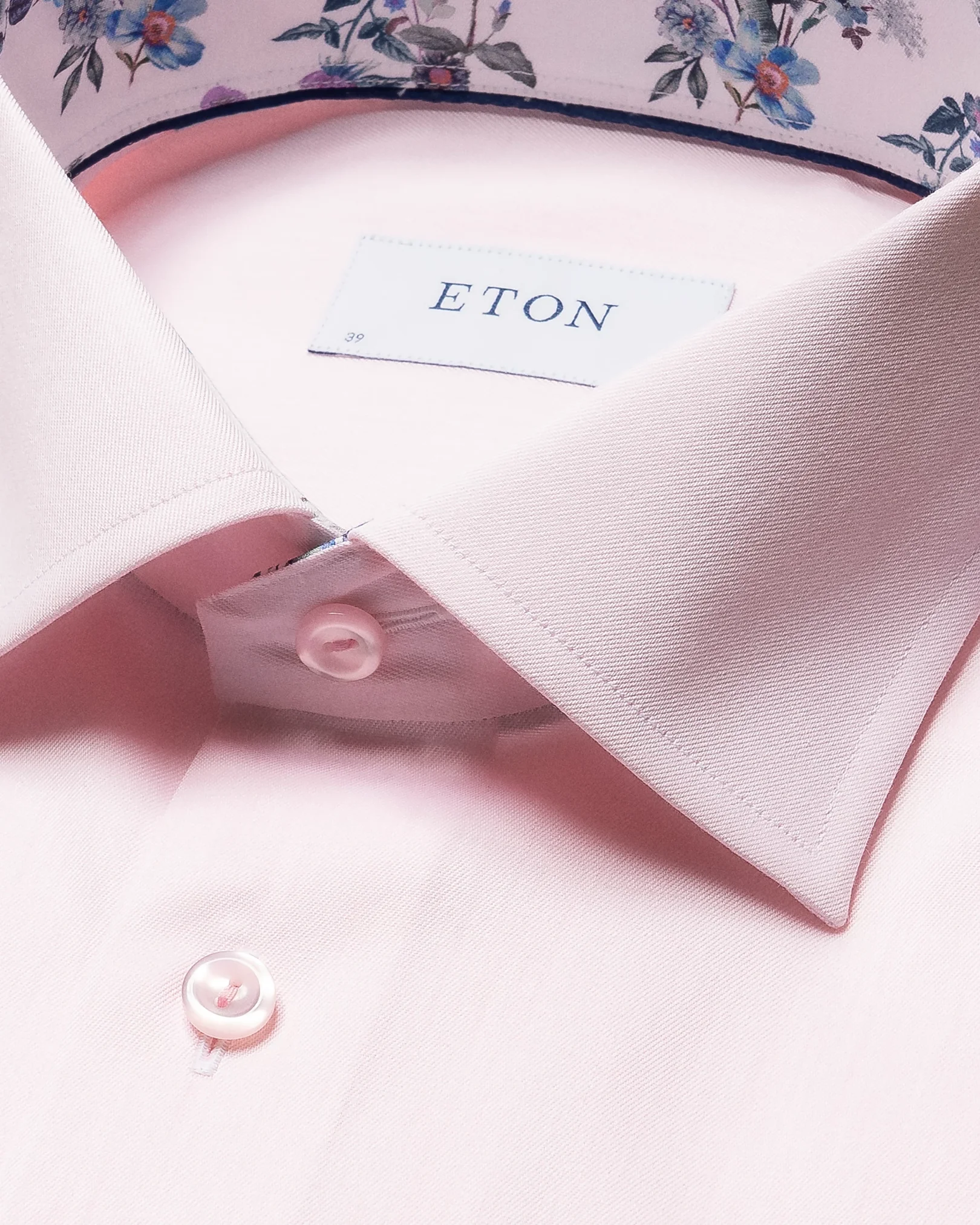 Pink Signature Twill Shirt - Floral Contrast Details