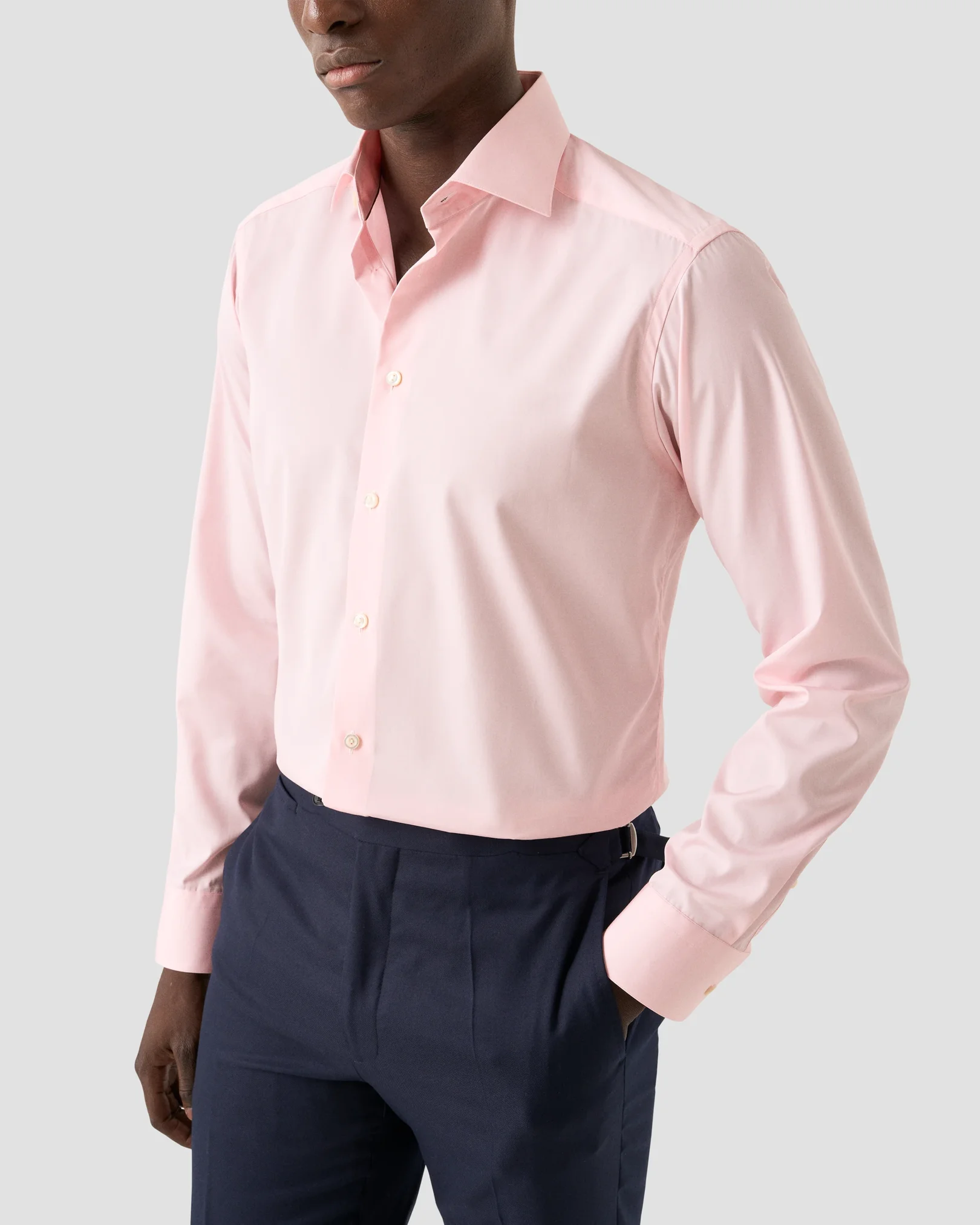 Eton - pink chambray elevated poplin shirt