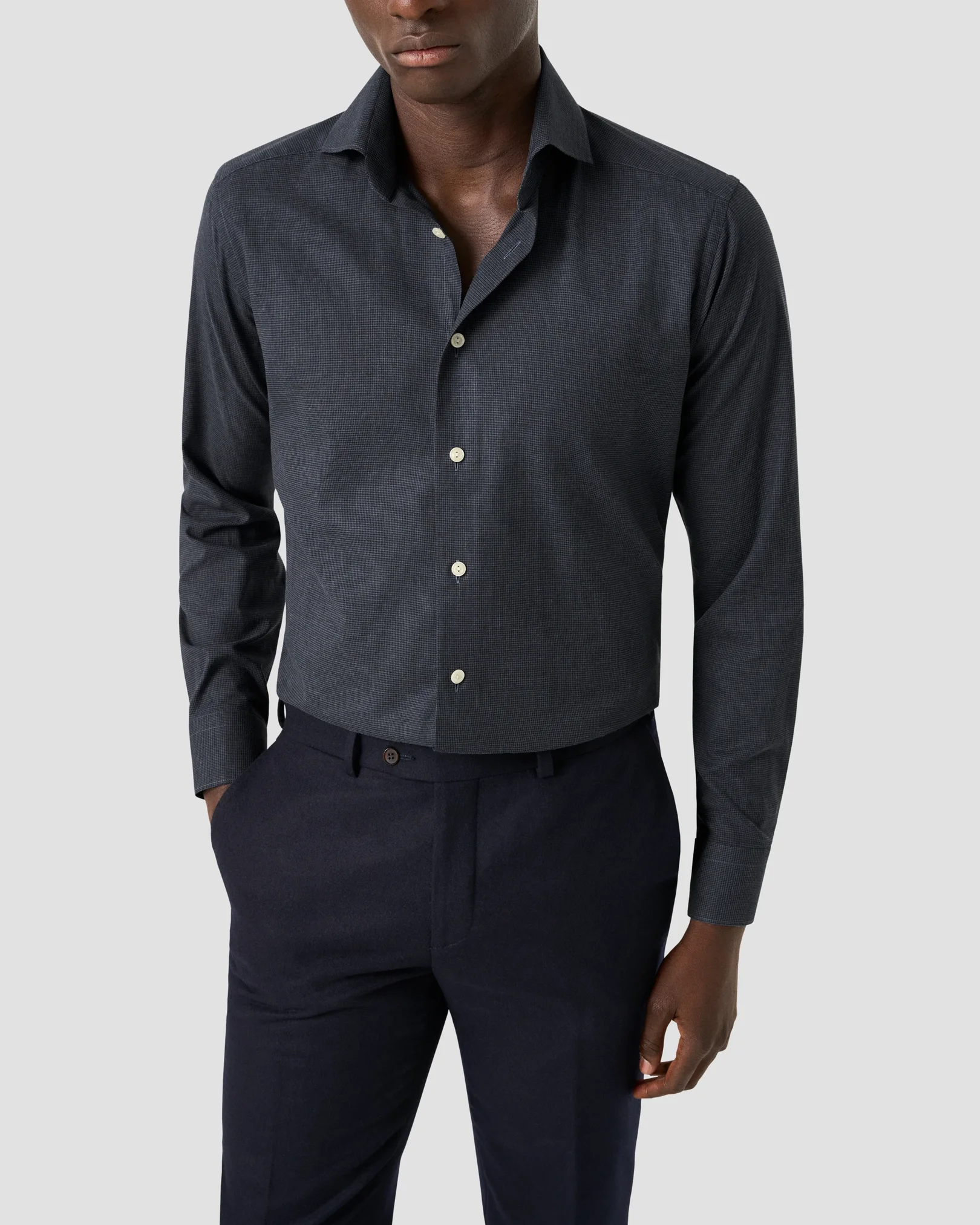 Eton - micro check signature flannel shirt 256