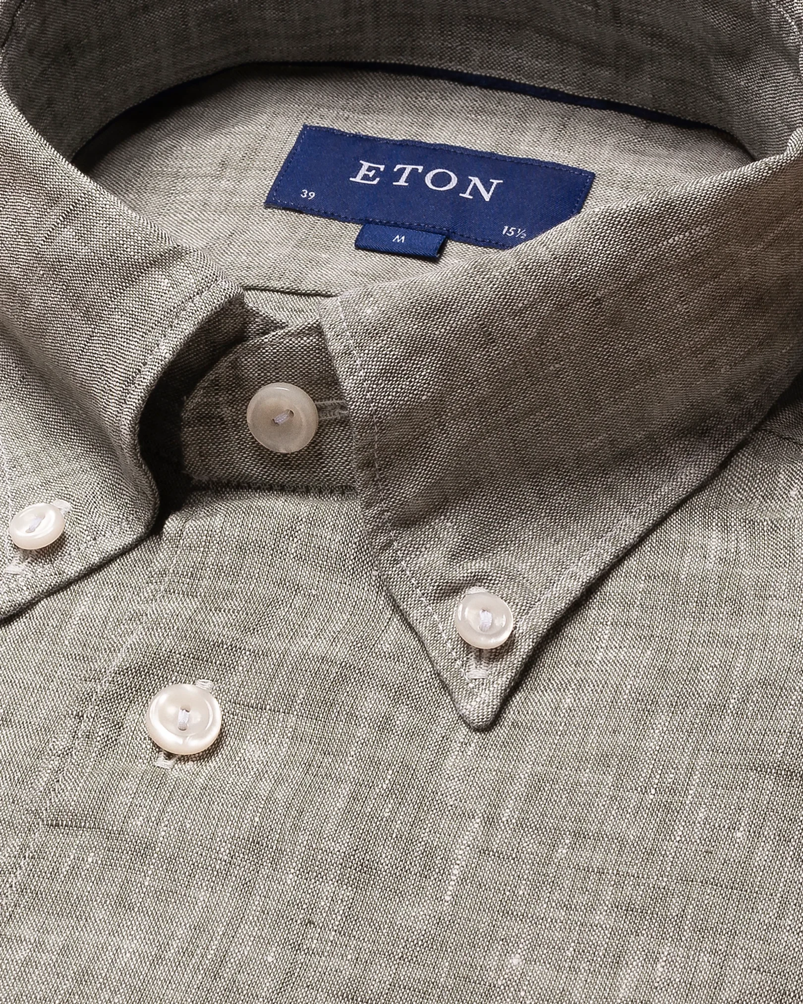 Eton - mid green casual linen shirt