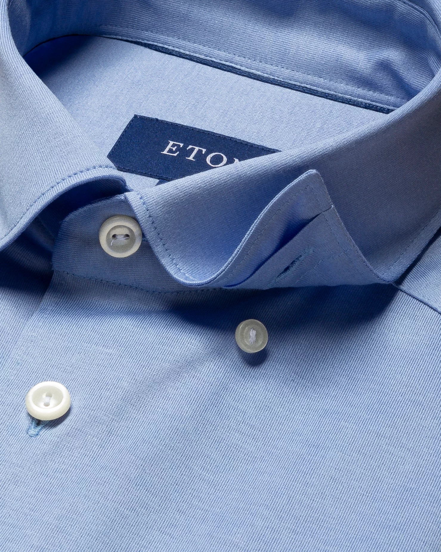 Eton - mid blue jersey shirt