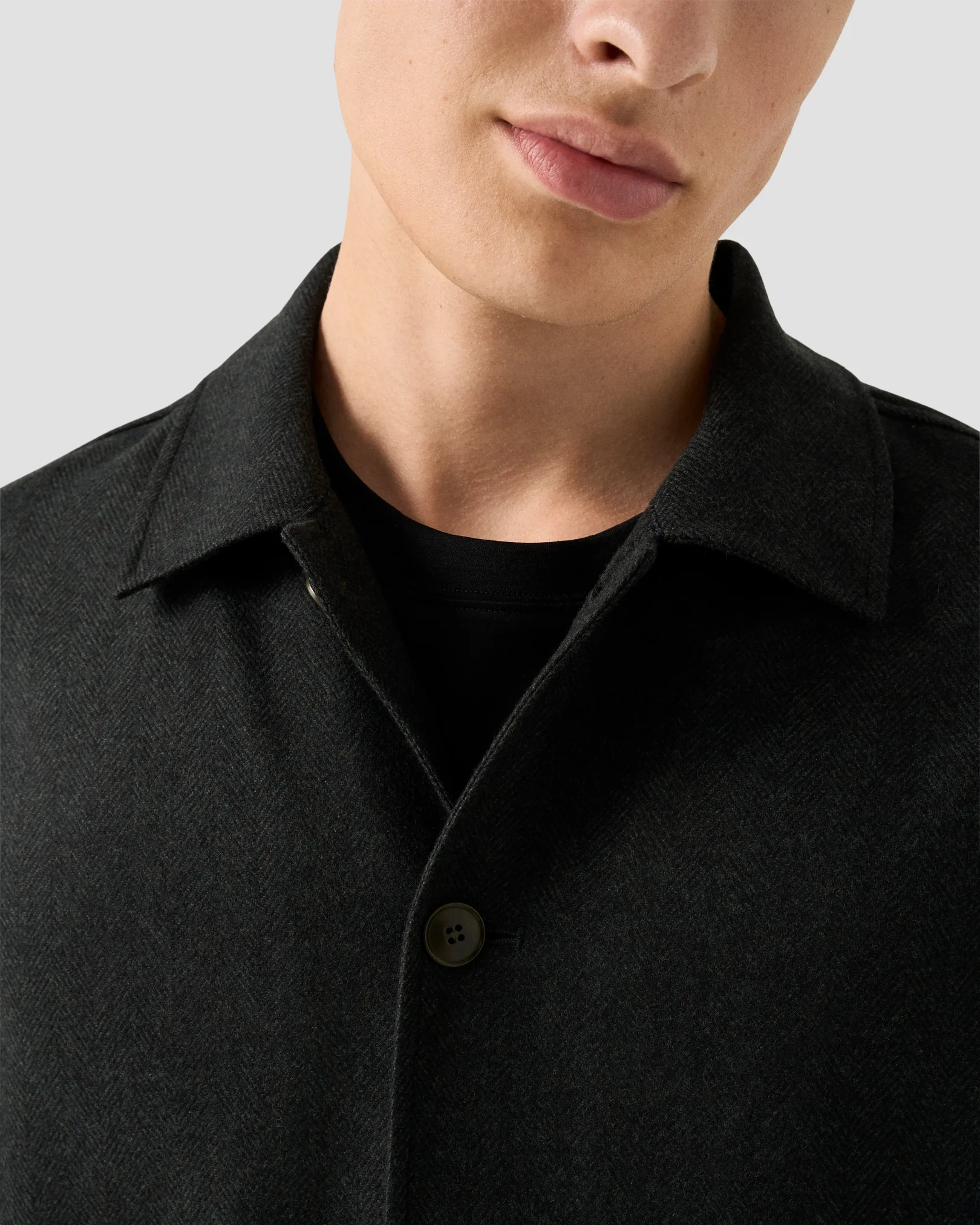 Eton - brown herringbone wool cashmere chore jacket