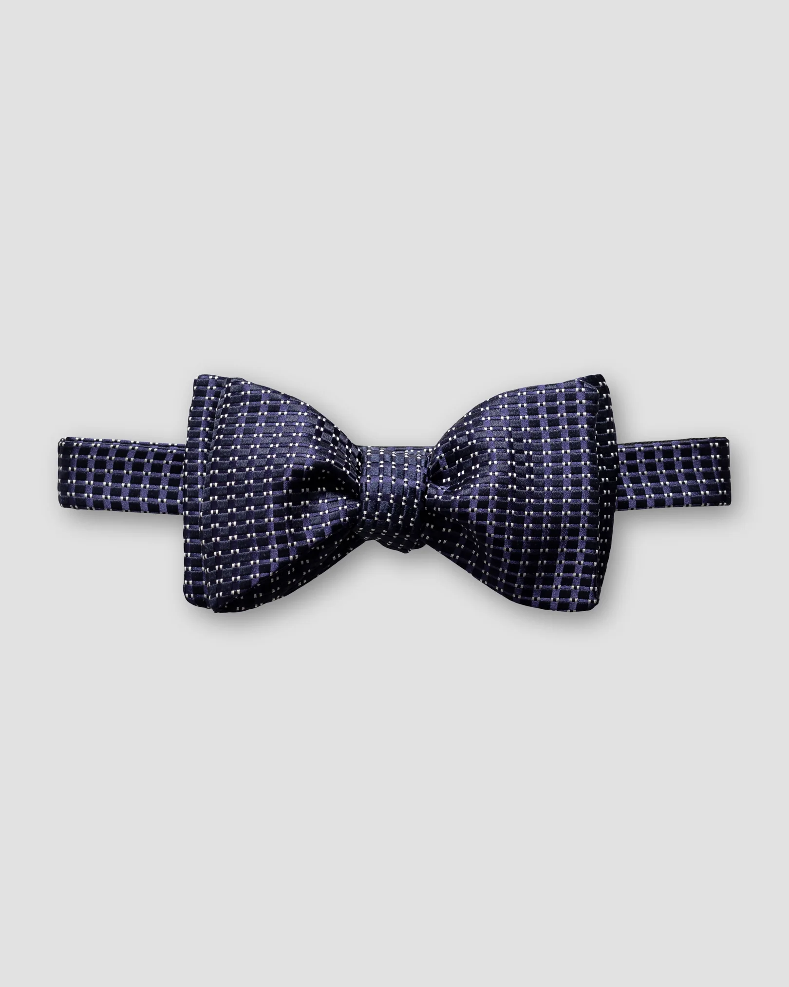 Eton - navy lustrous silk bow tie self tied