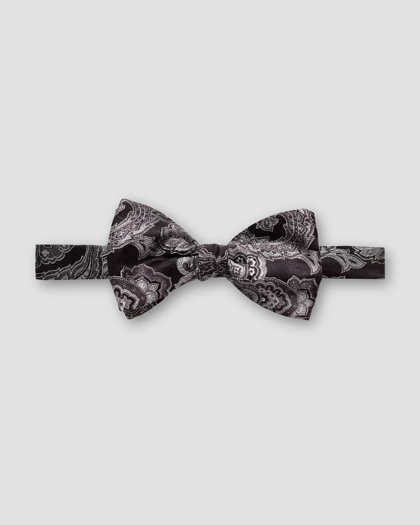 Eton - black paisley bow tie ready tied
