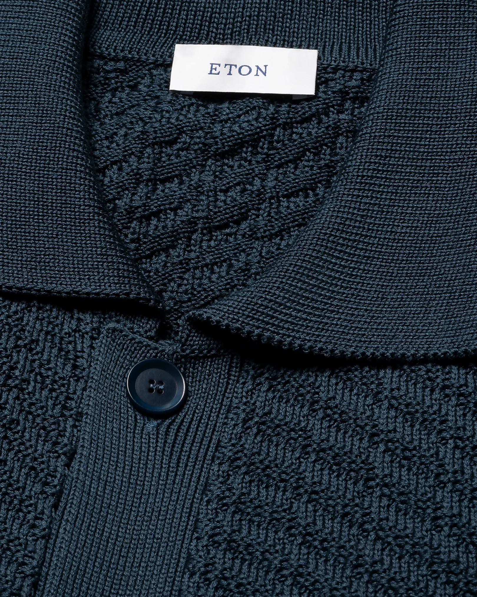 Eton - mid blue cotton structure cardigan