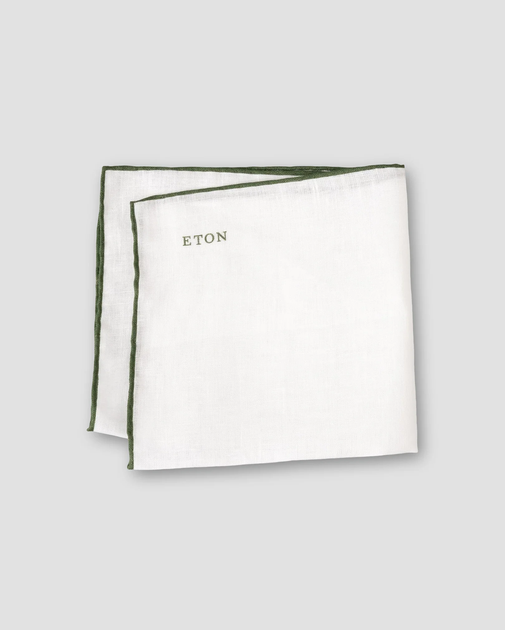 Eton - green linen pocket square