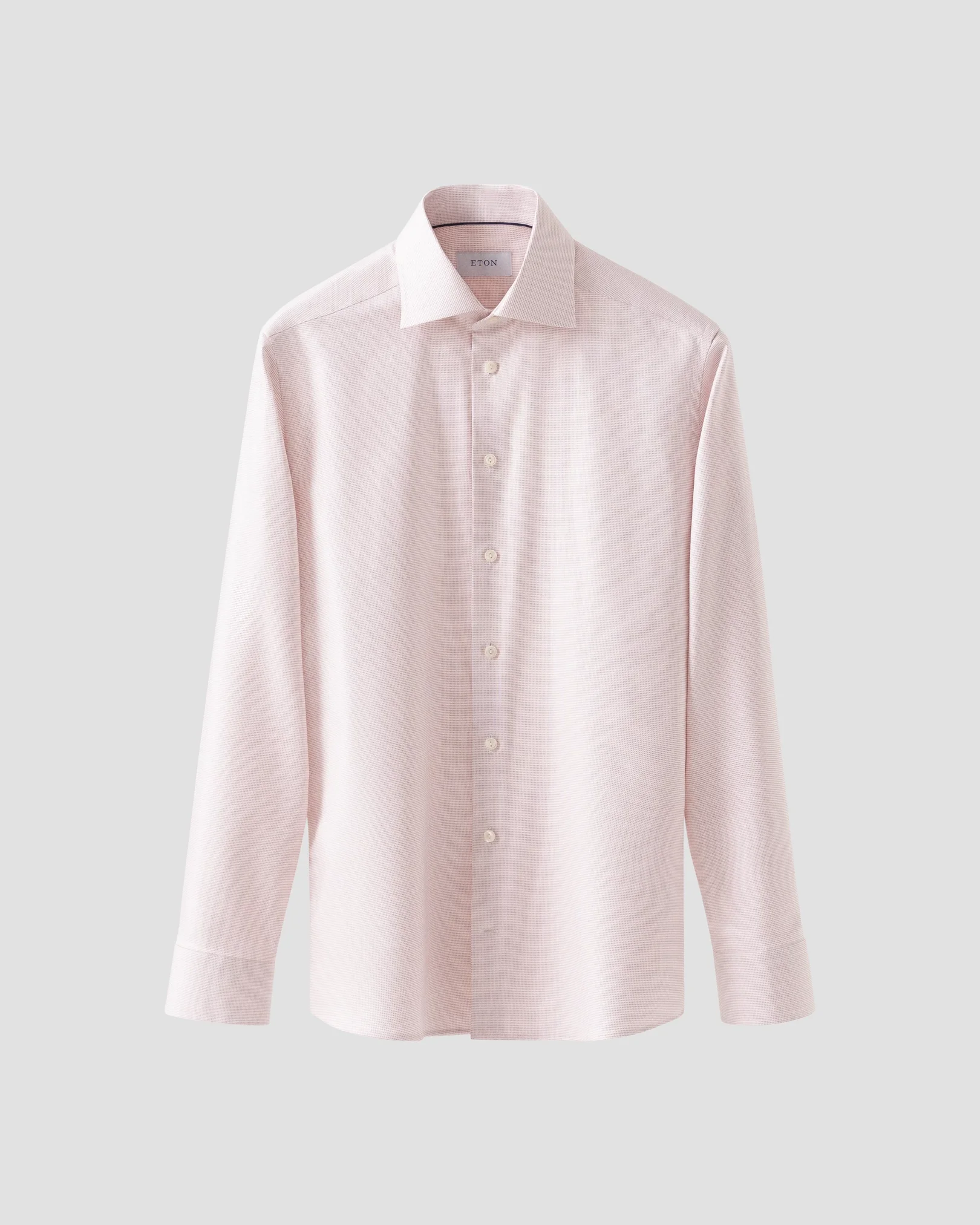 Eton - pink semi solid cotton tencel tm lyocell shirt