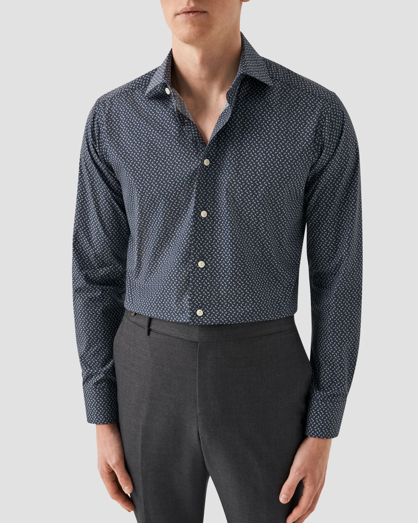 Eton - Navy blue Poplin