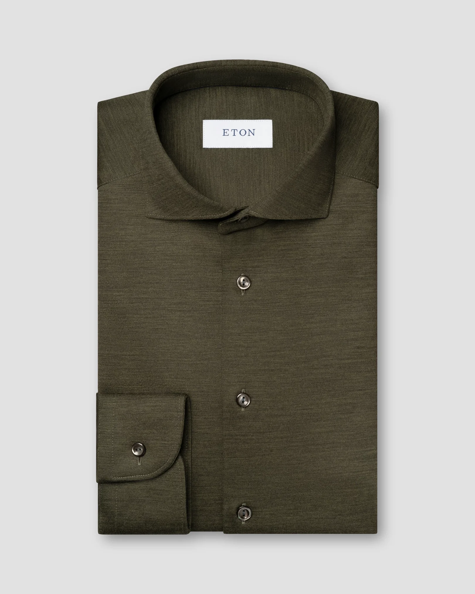 Eton - Chemise Tricotée Unie en Mérinos