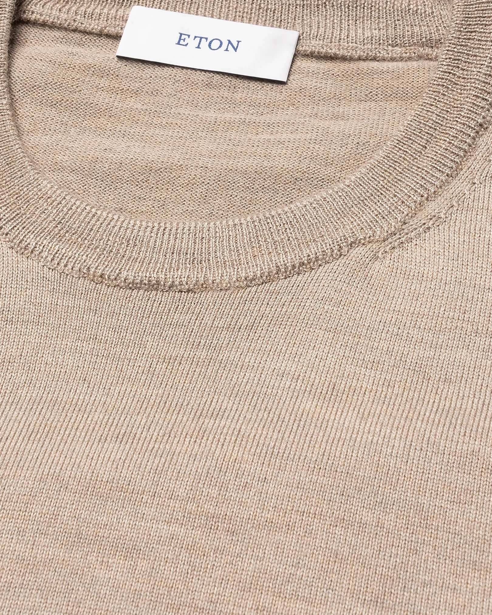 Eton - beige merino knit crewneck