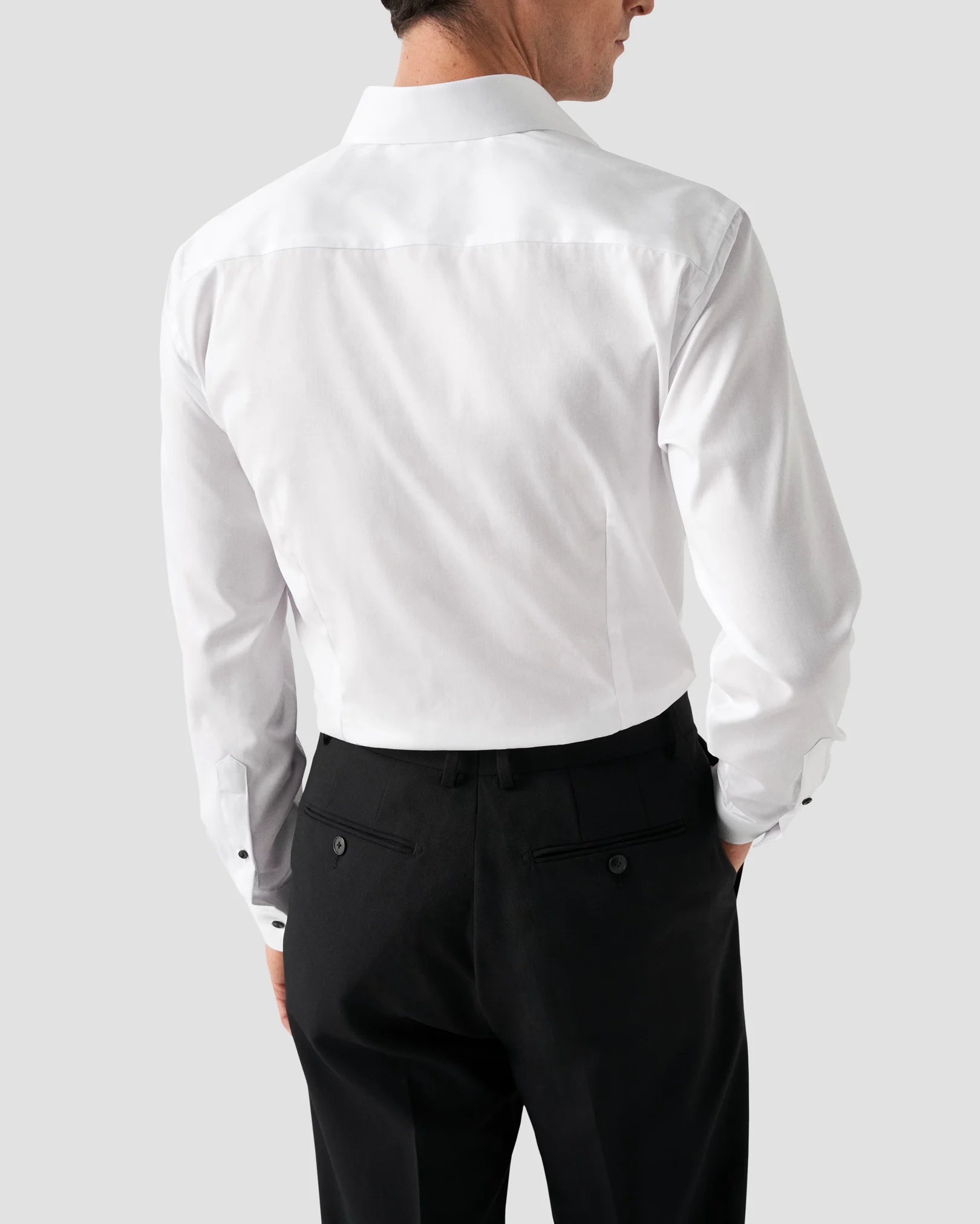 Eton - white signature twill contrast buttons