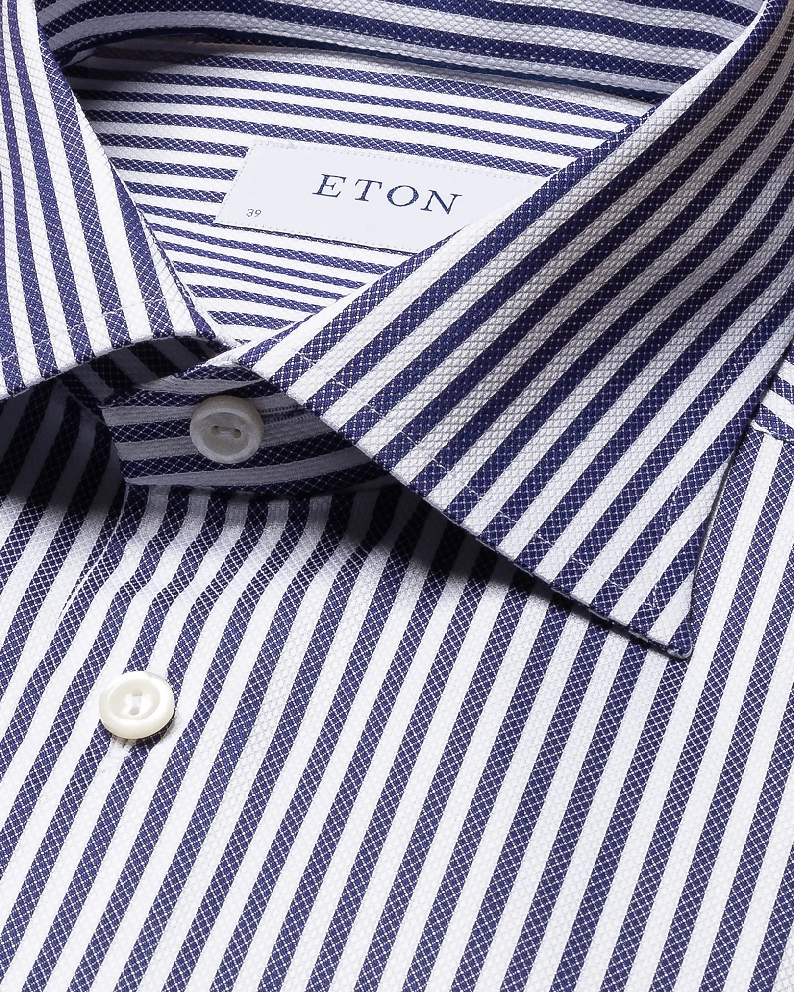 Eton - dark blue signature twill cutaway classic stripes
