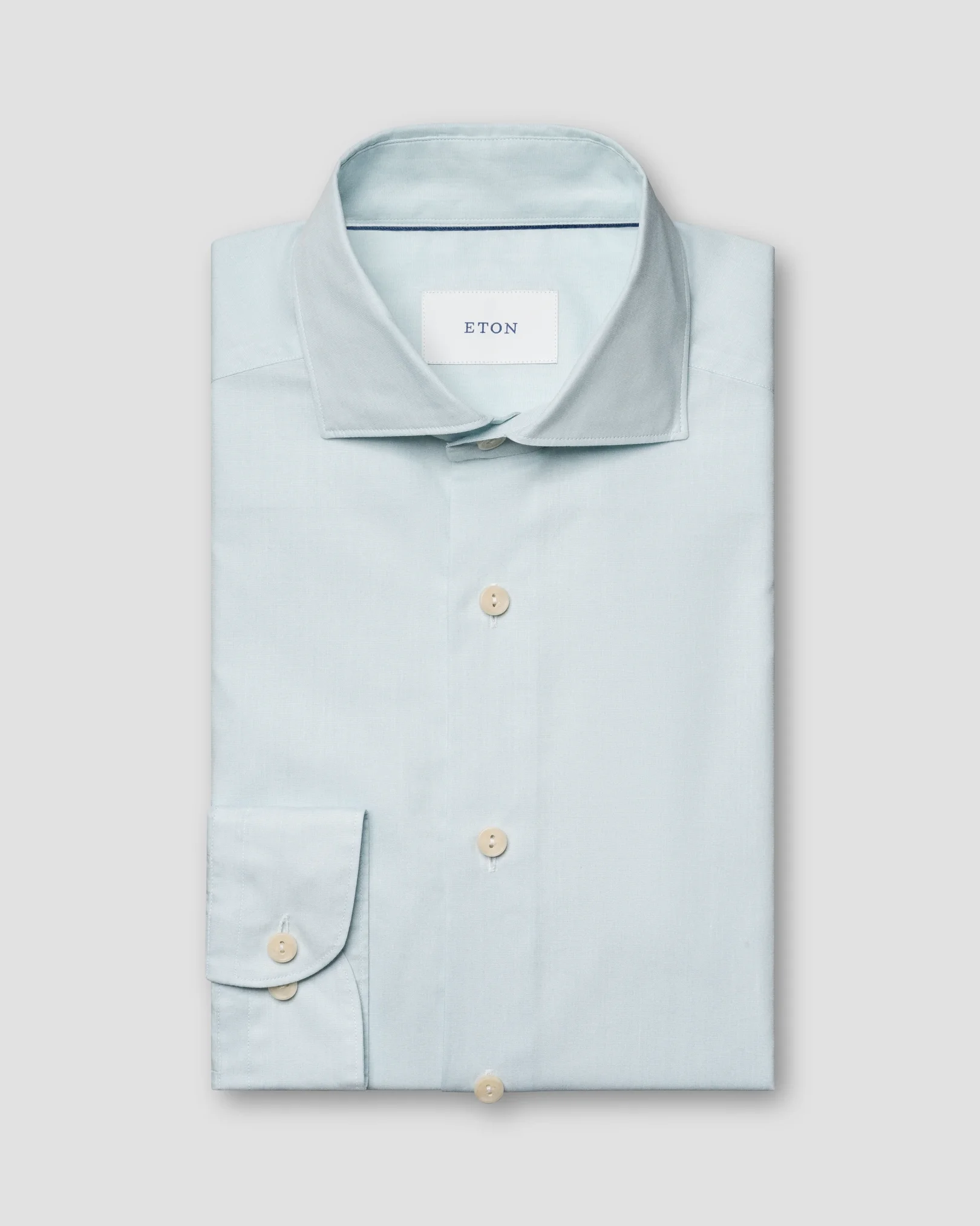Eton - light green end on end breeze poplin shirt