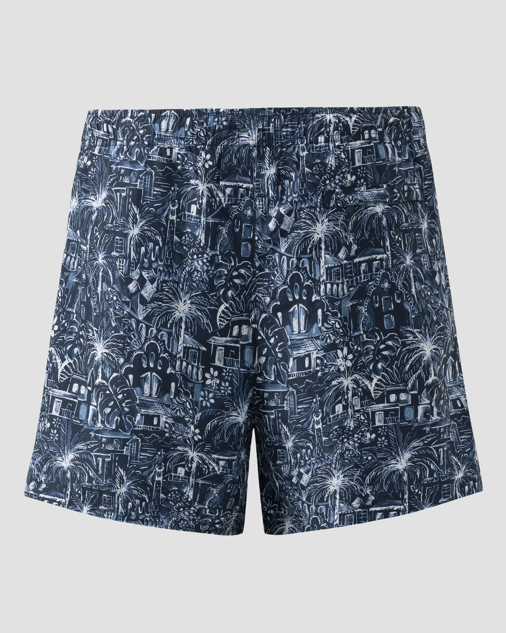 Eton - dark blue palm tree swim shorts