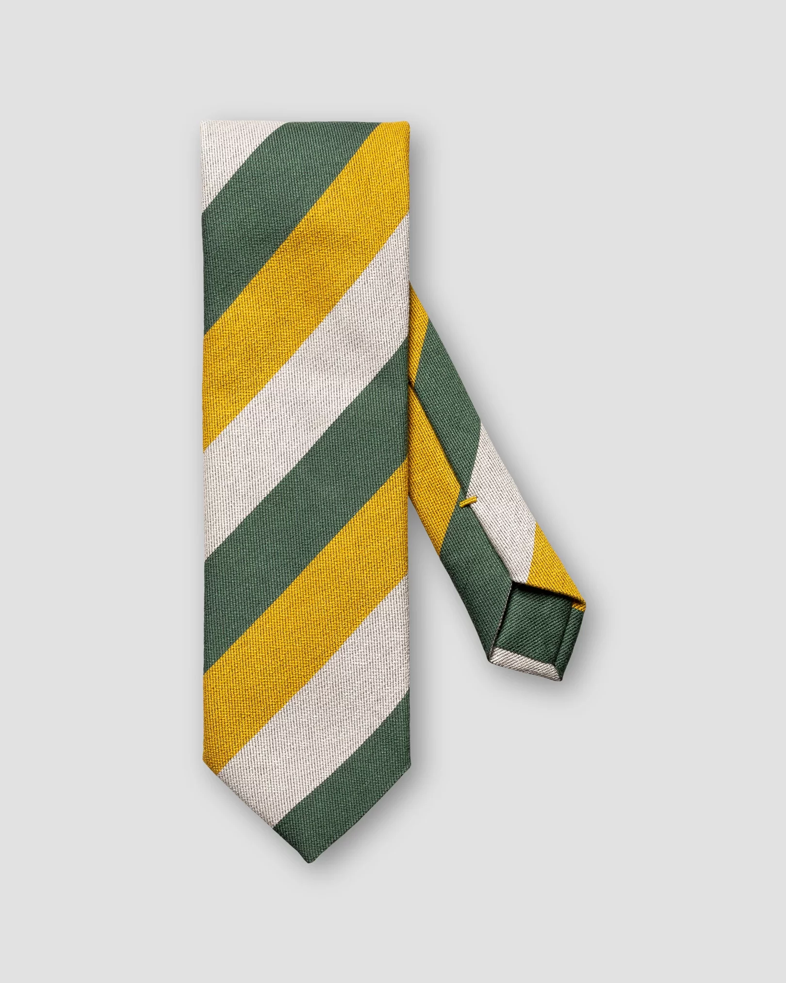 Eton - dark green striped silk cotton tie