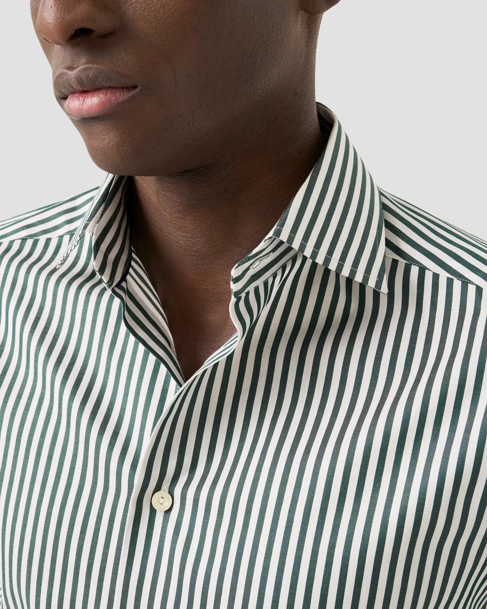Eton - dark green bengal striped signature twill shirt
