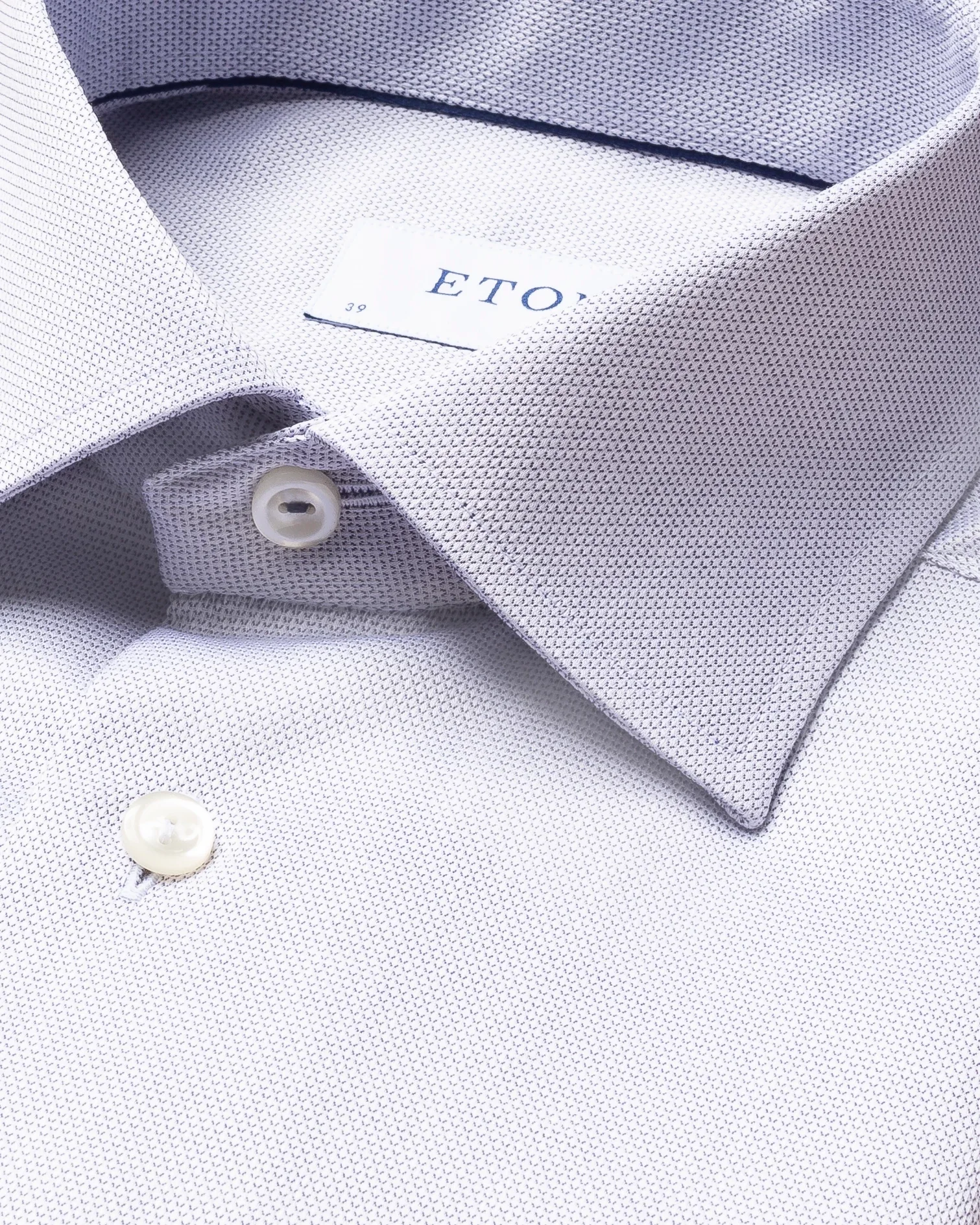 Eton - navy diamond weave shirt
