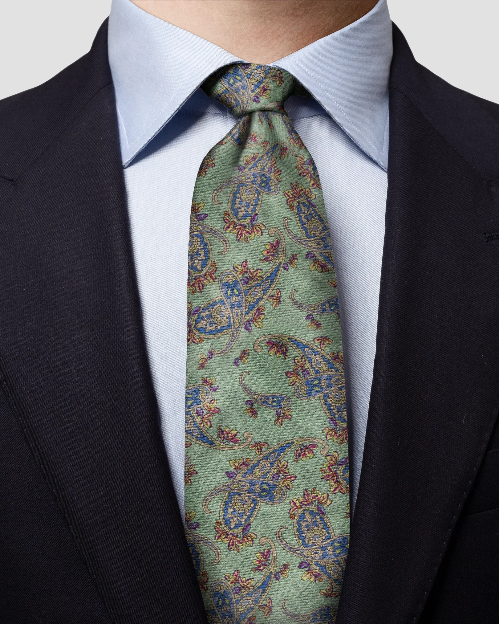 Eton - linden green paisley tie