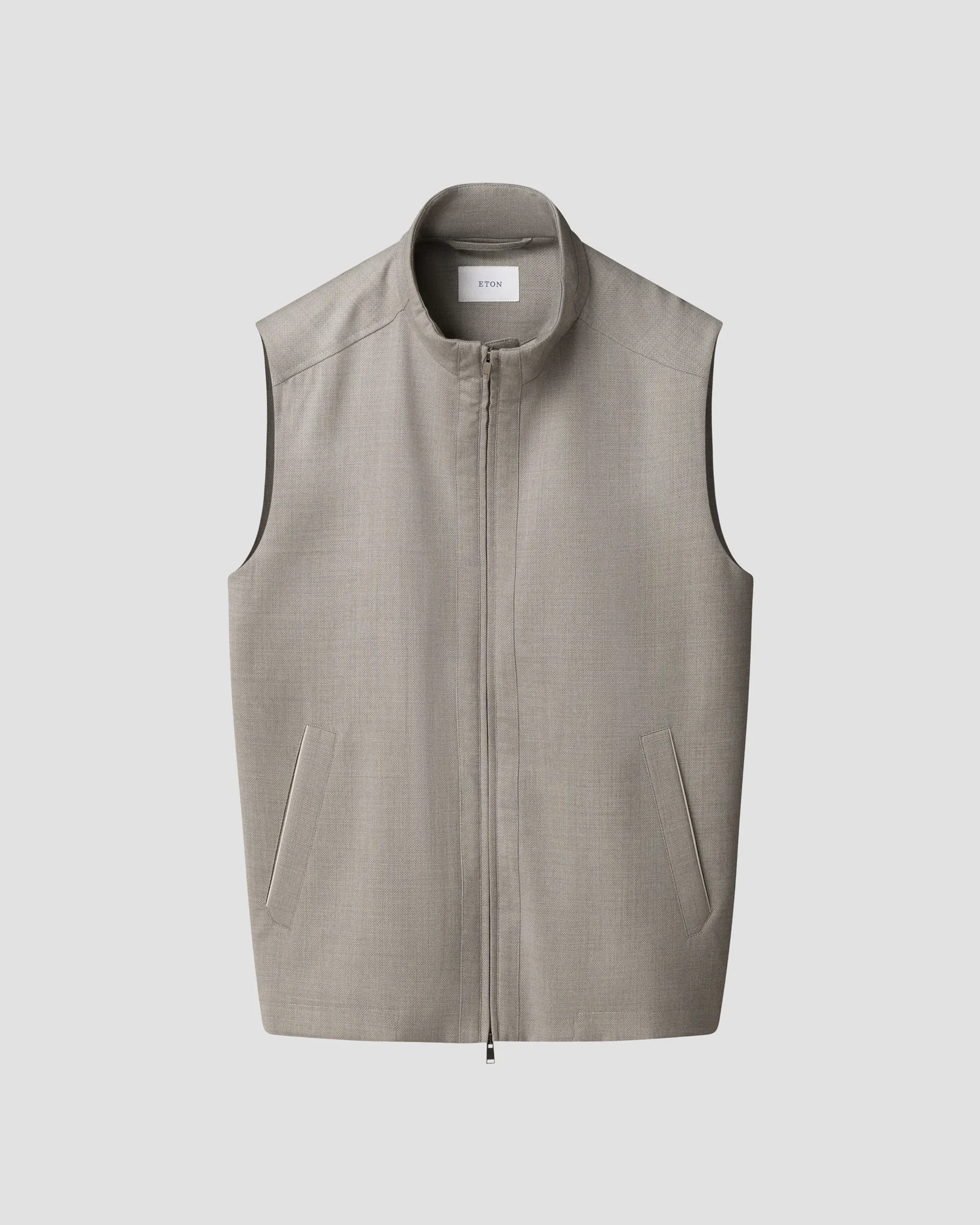 Eton - light grey lana tech hopsack vest