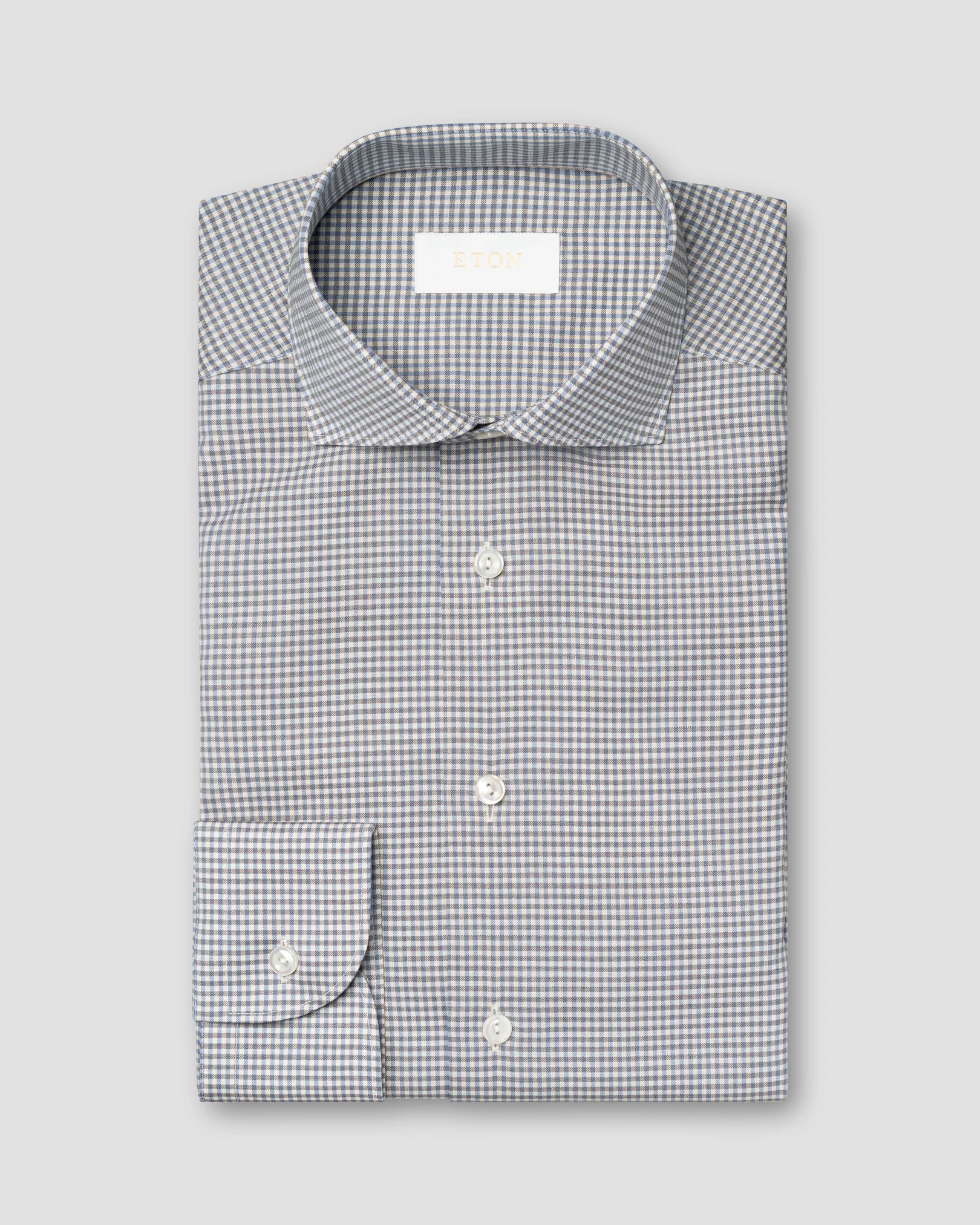 Eton - Chemise en Laine Mérinos à Micro-Carreaux