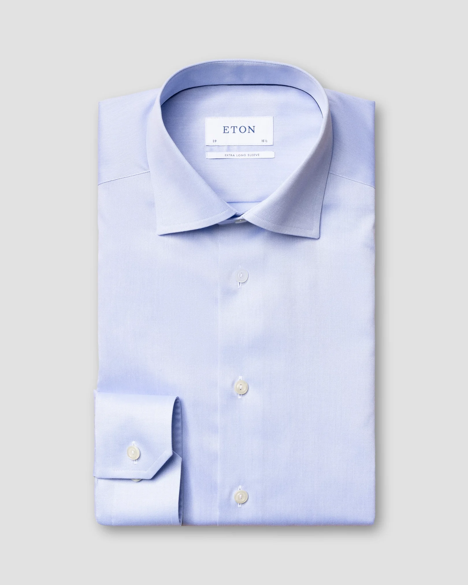 Ljusblå Signature Twill-skjorta med extra långa ärmar