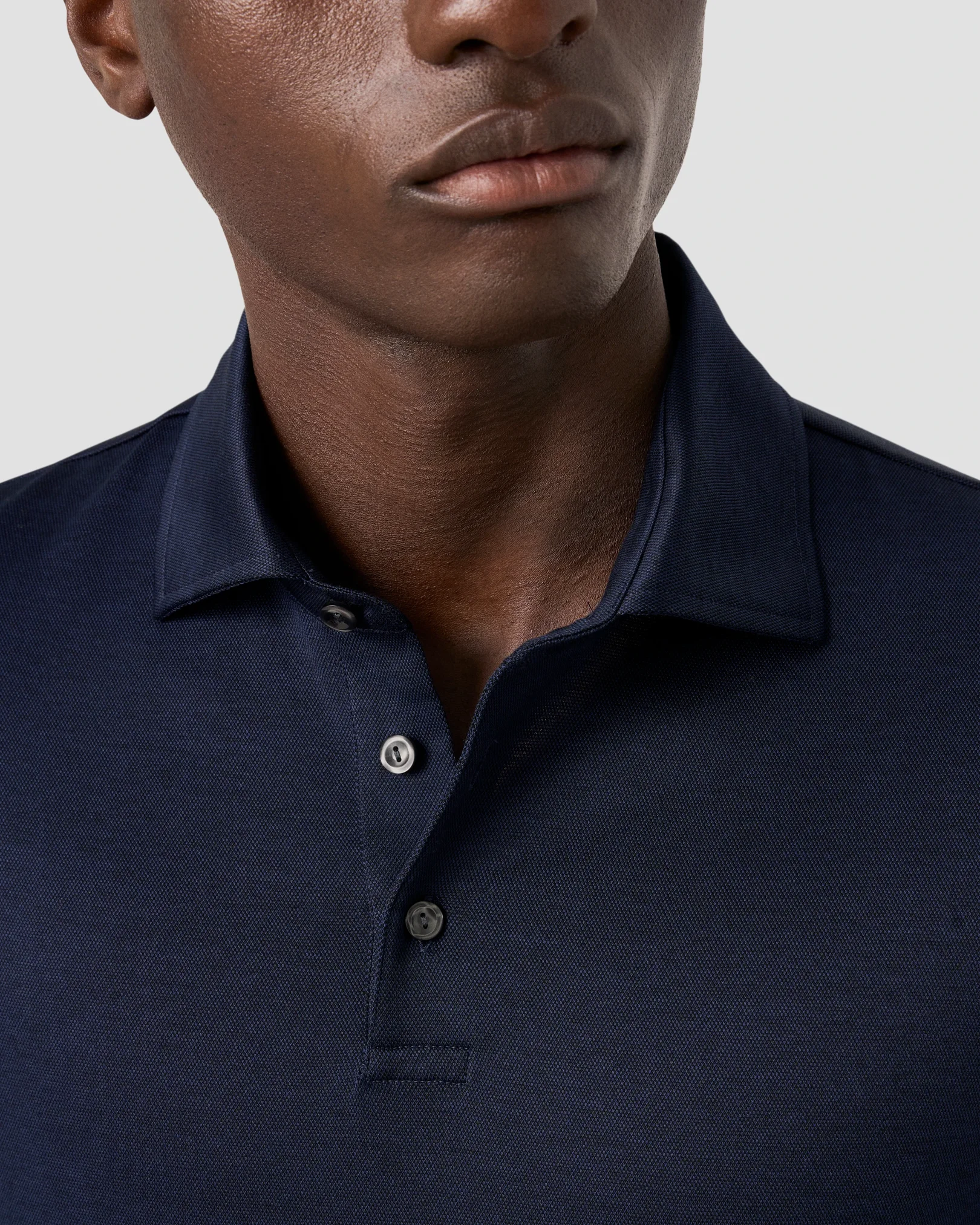 Eton - jaquard filo di scozia polo shirt navy blue