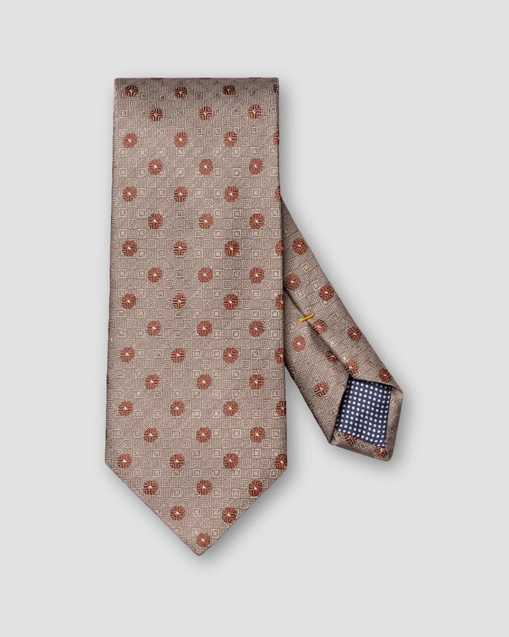 Eton - beige floral woven shantung silk tie