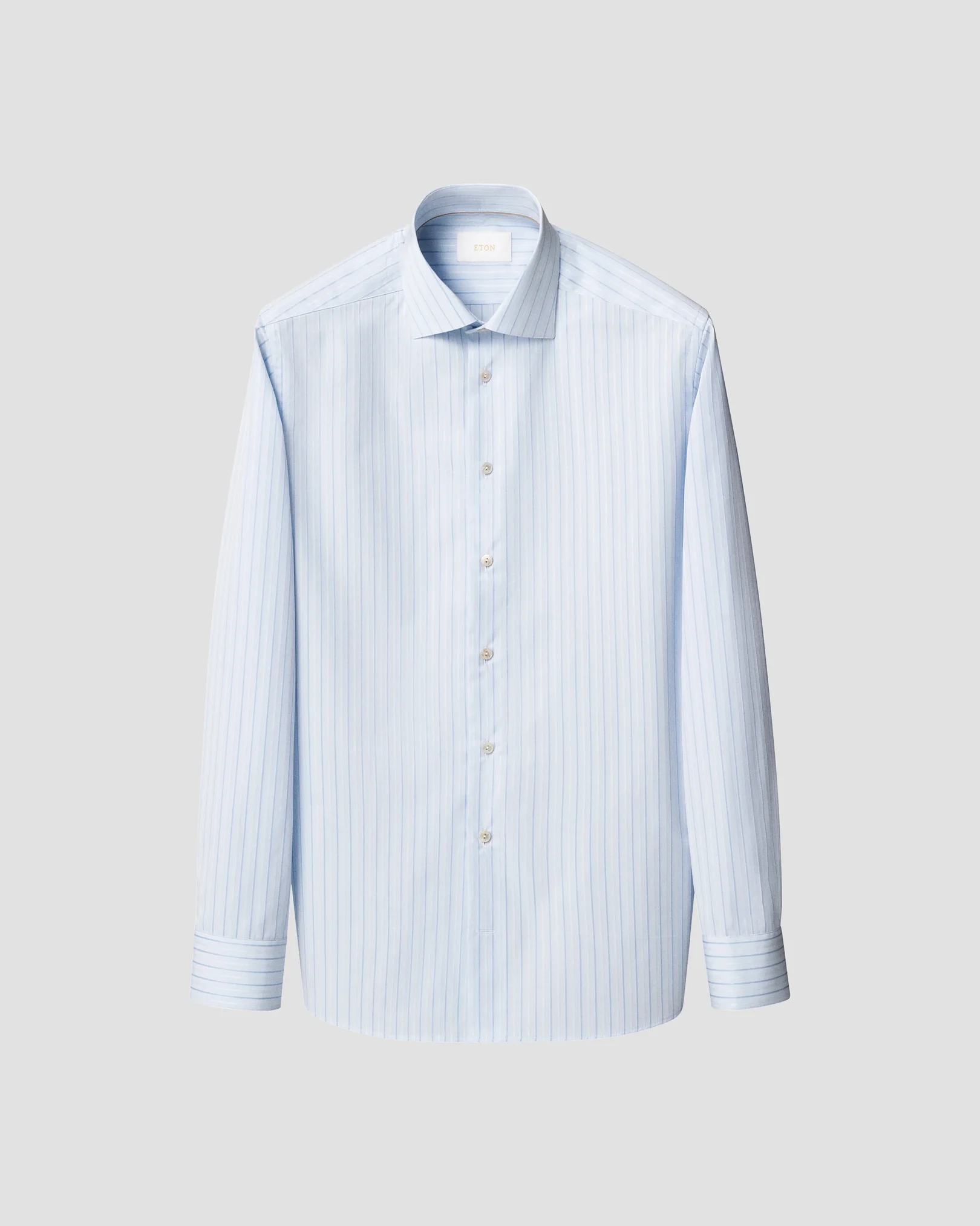 Eton - light blue striped supima 120 pique shirt