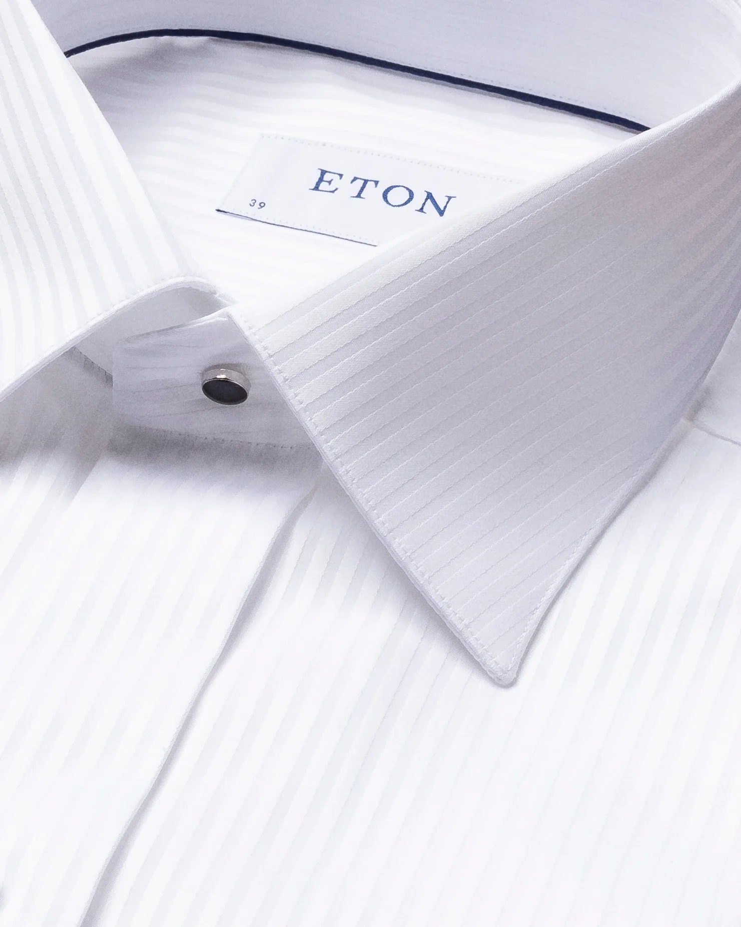 Eton - white satin striped evening shirt