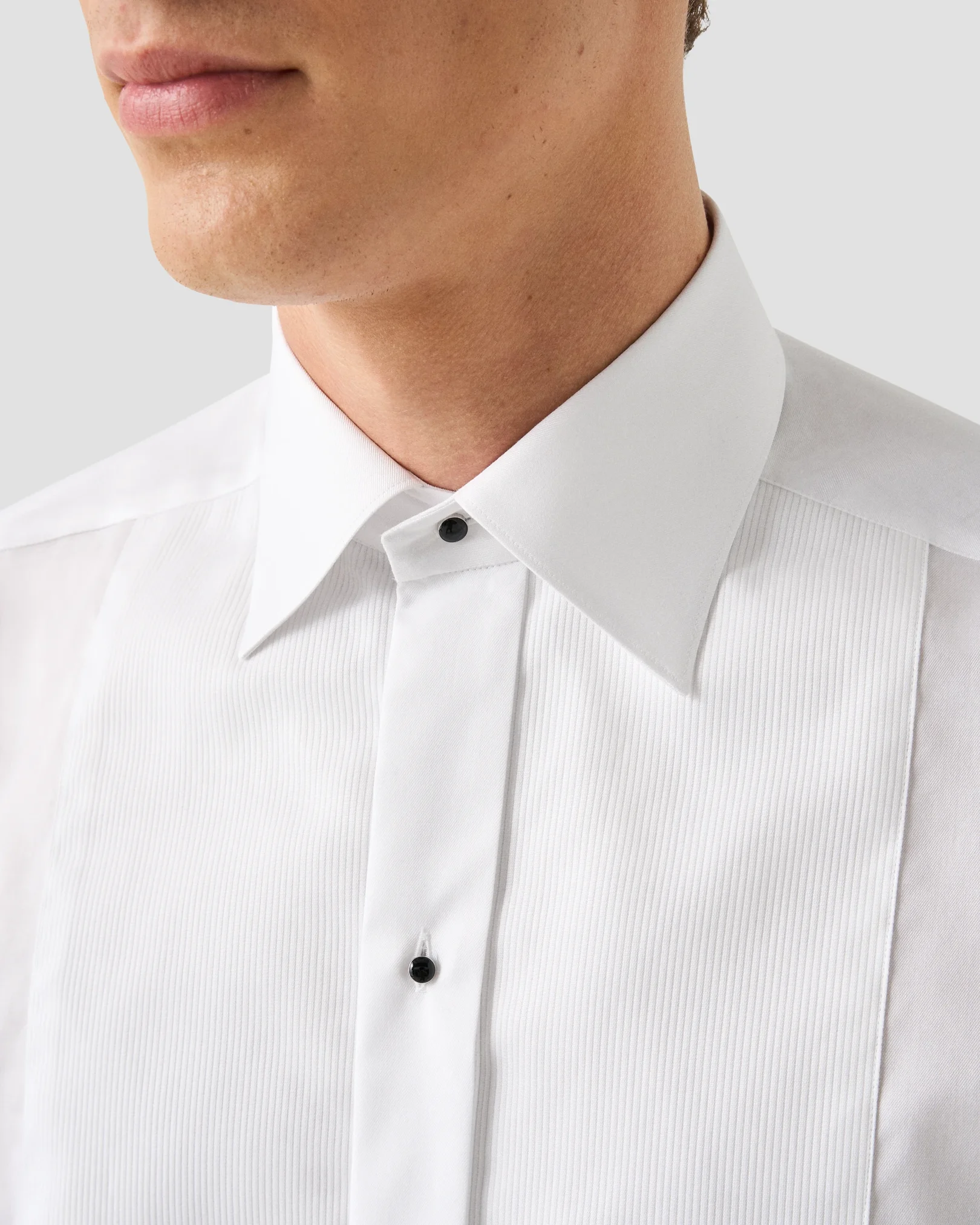 Eton - White Fine Striped Bib Tuxedo Shirt