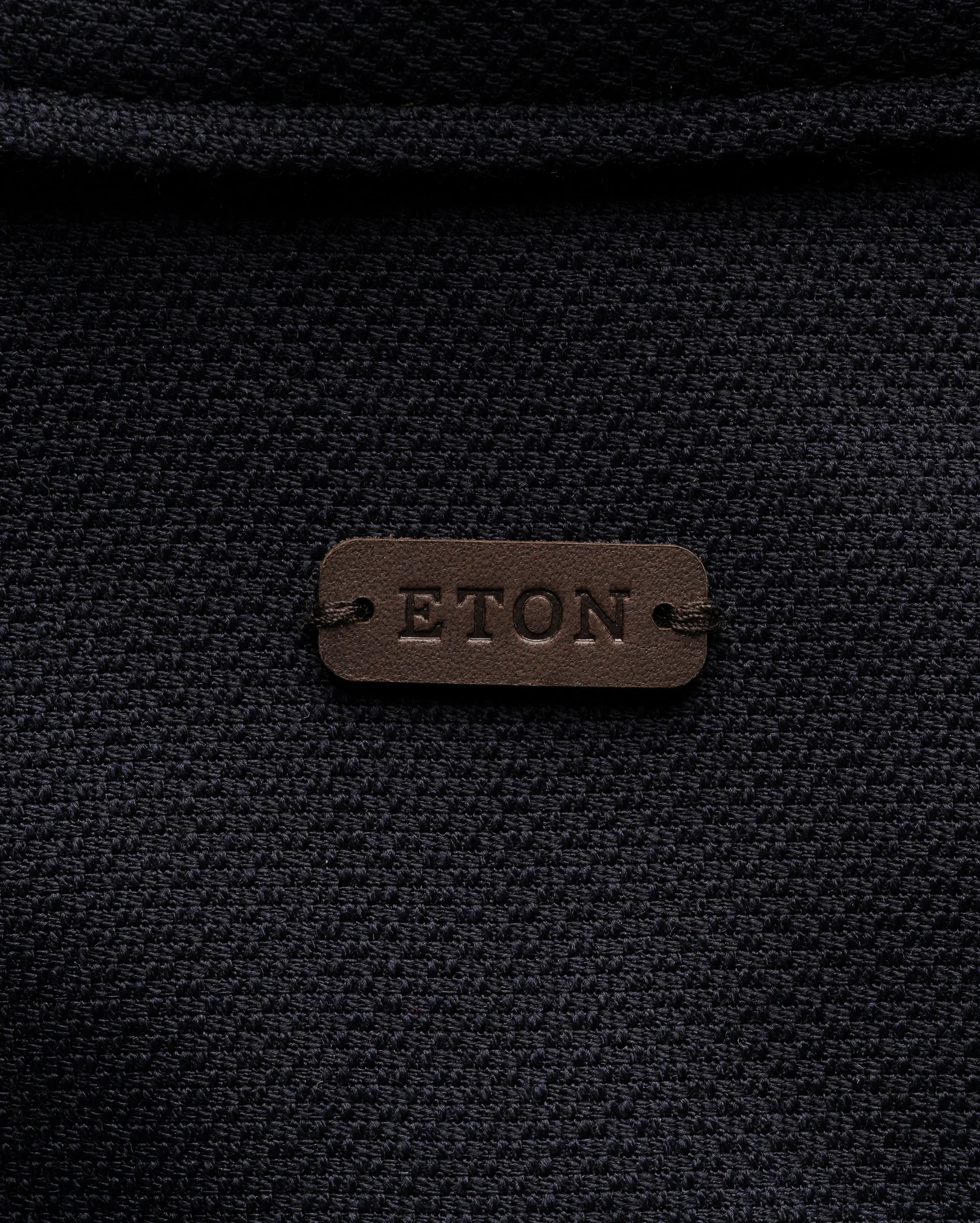 Eton - navy blue wool hopsack shirt jacket