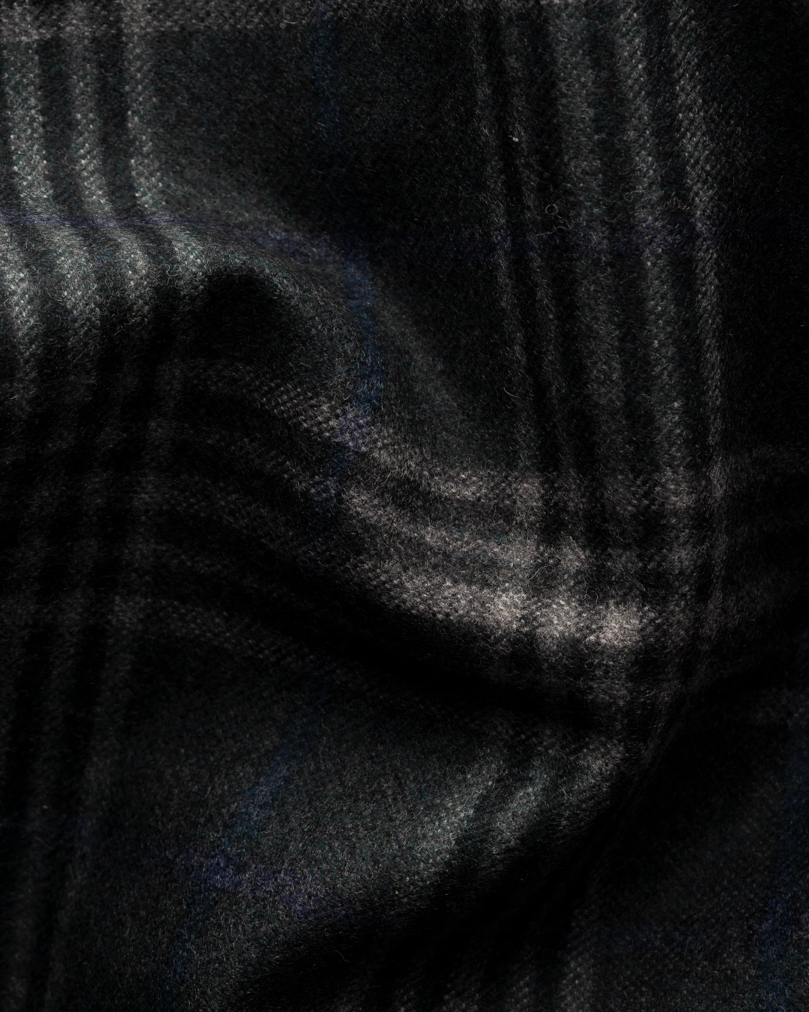 Eton - dark green checked wool cashmere overshirt