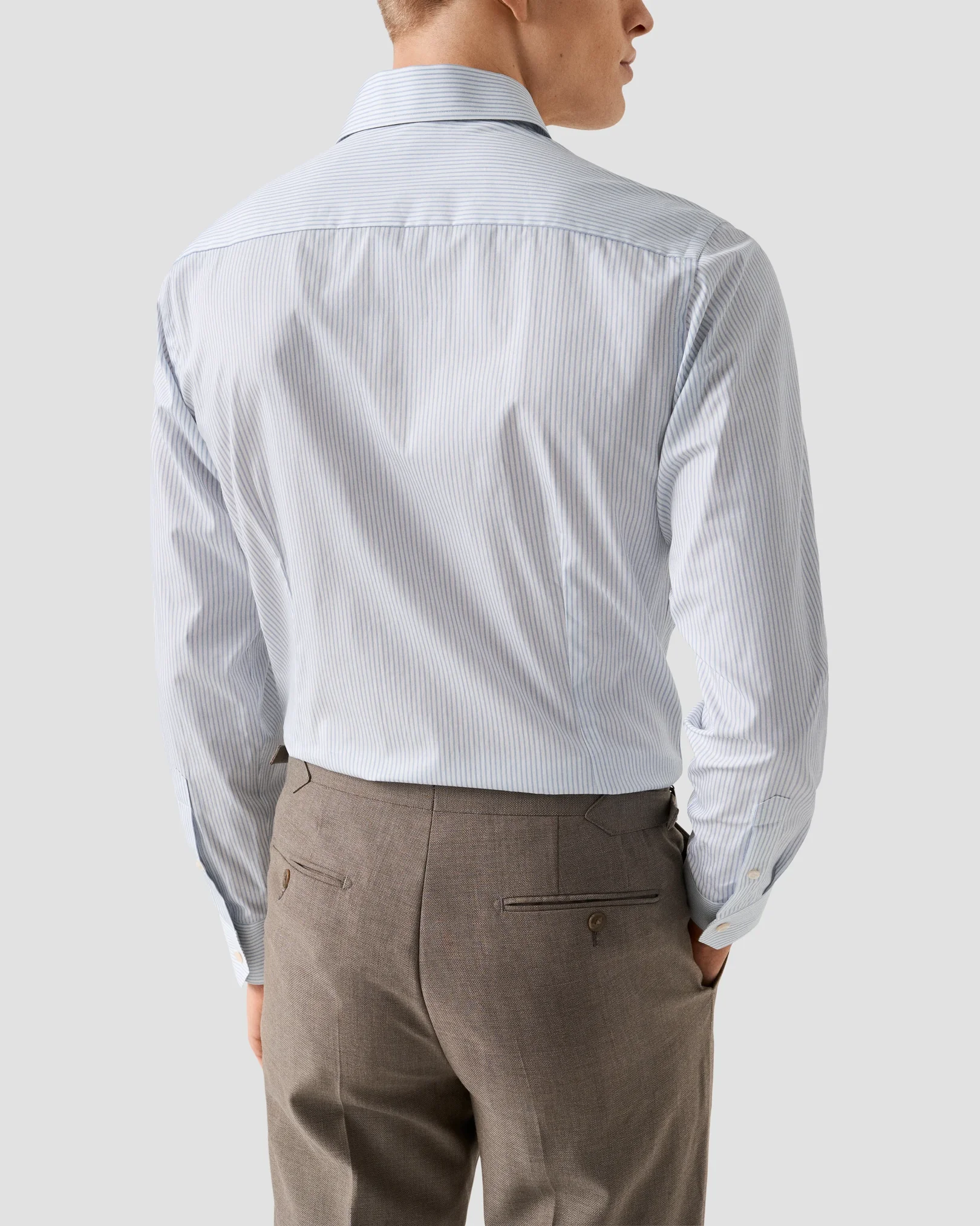 Eton - light blue stripe fine twill shirt