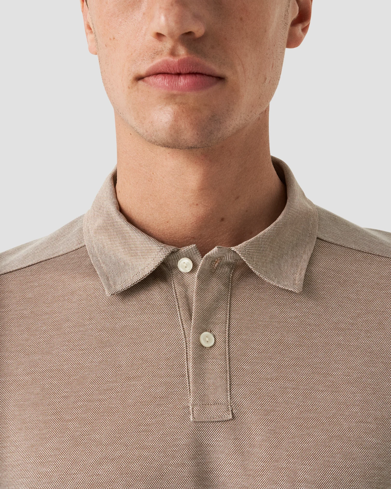 Eton - Beige Oxford Piqué Polo Shirt