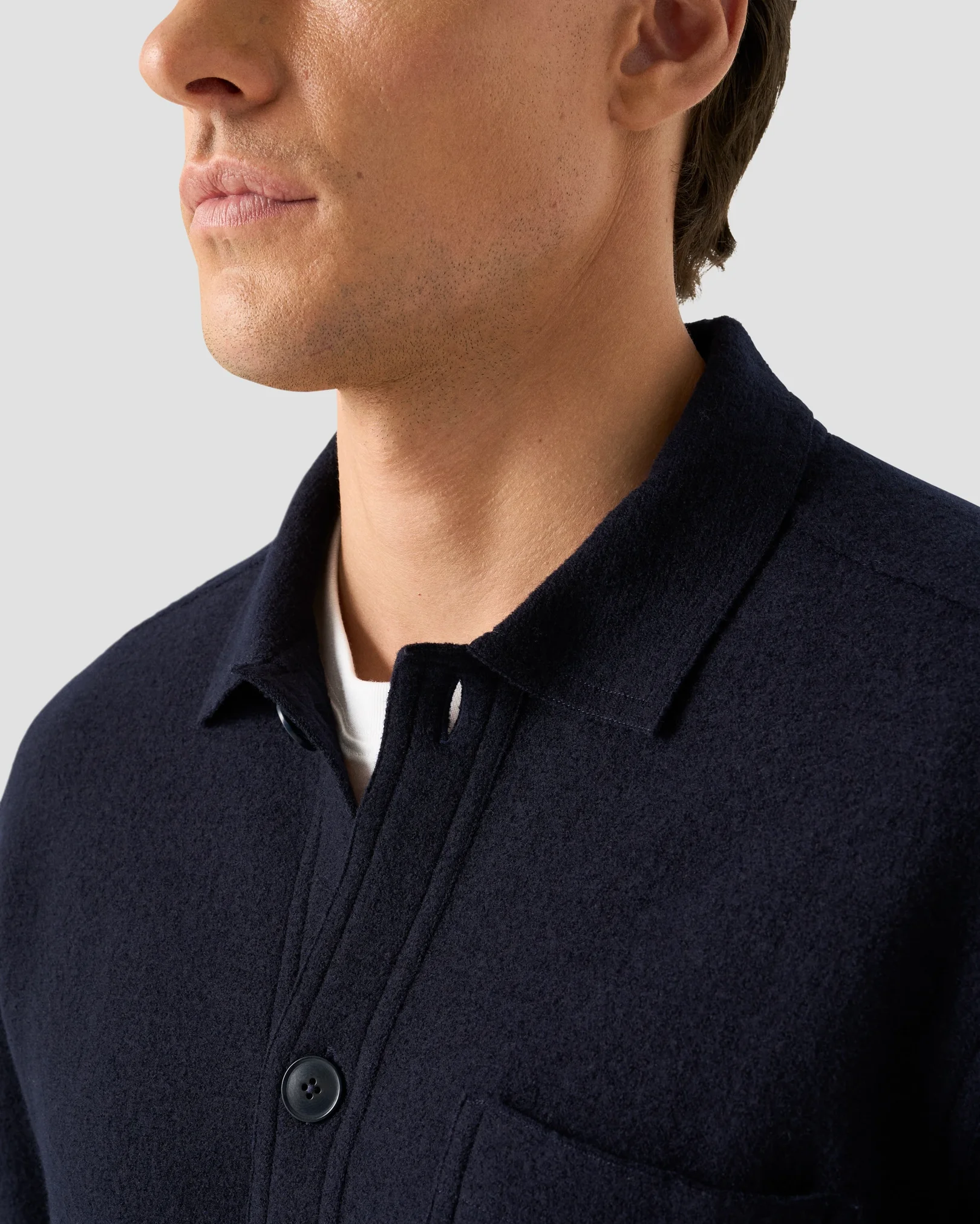 Eton - navy wool overshirt