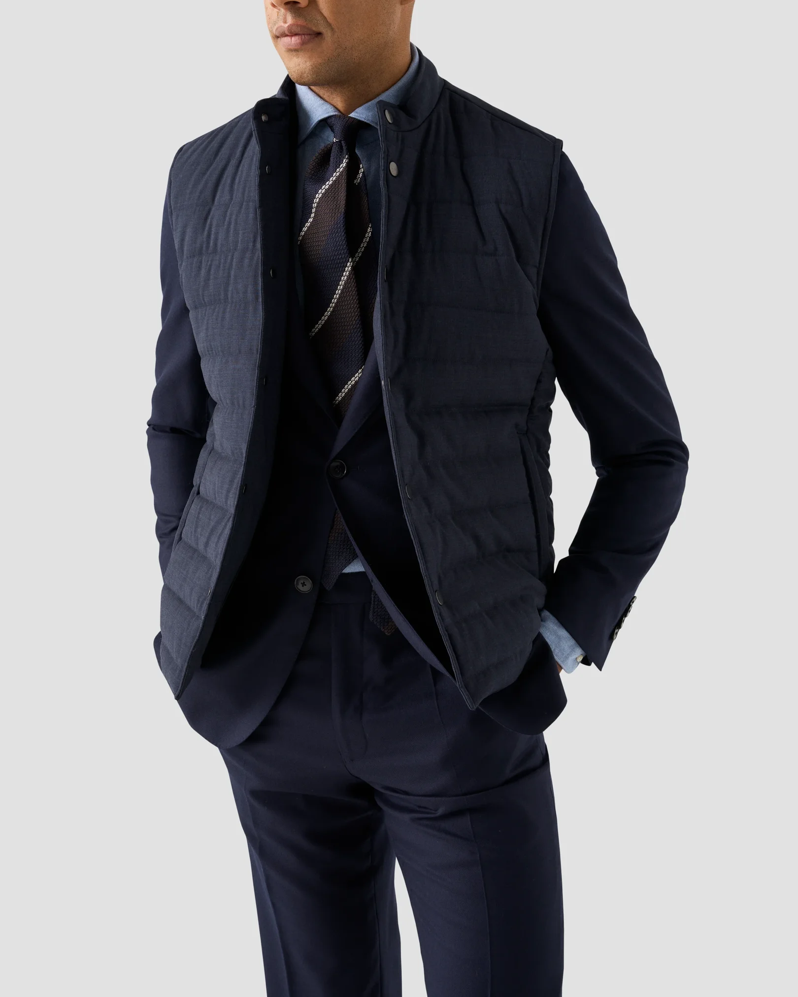 Eton - navy blue checked vest