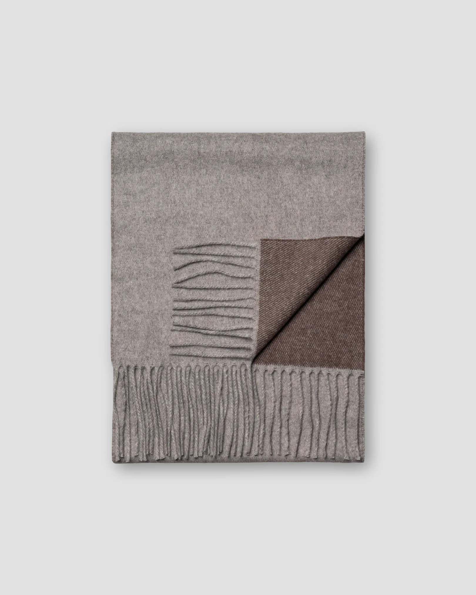 Eton - brown two face cashmere scarf