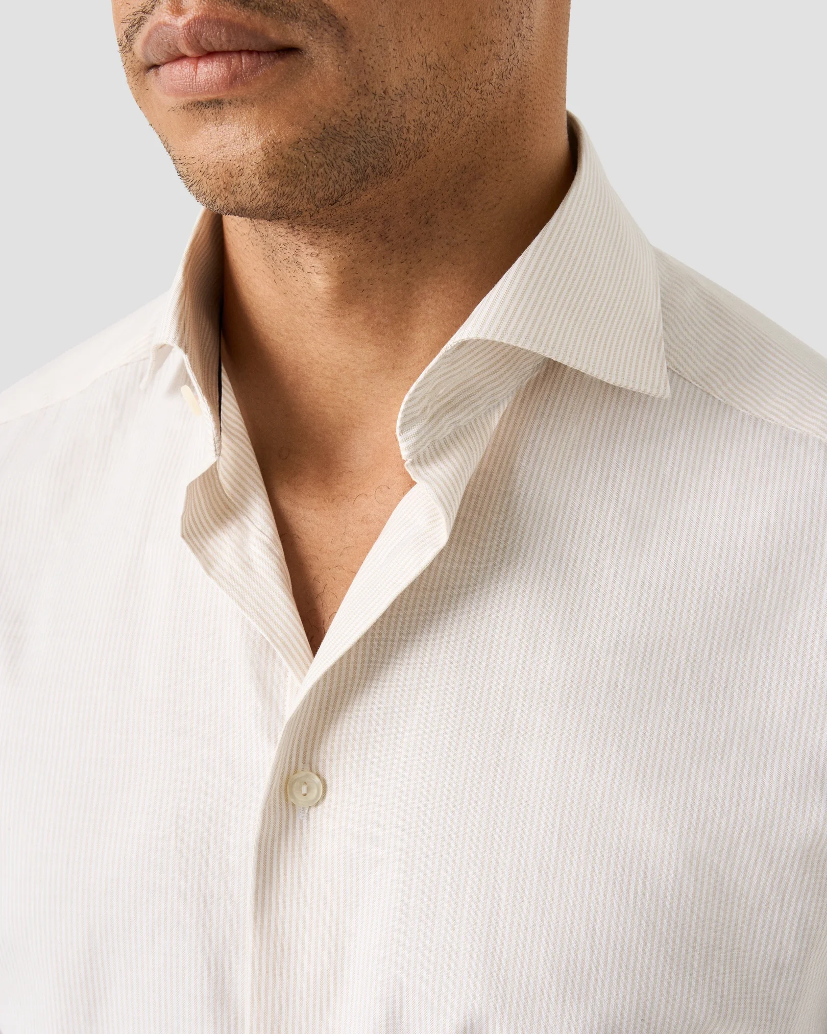 Eton - beige striped signature oxford shirt