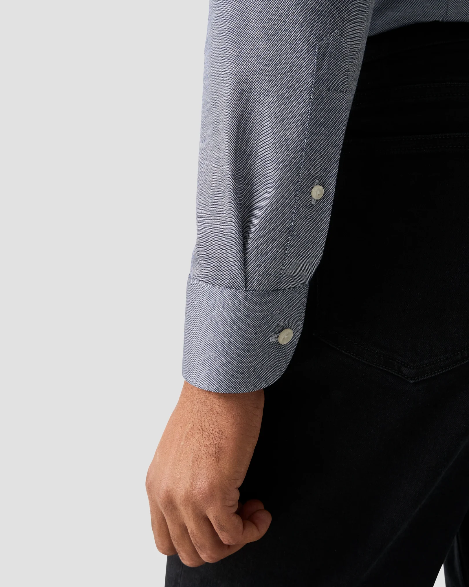 Eton - mid blue filo di scozia knit shirt 256