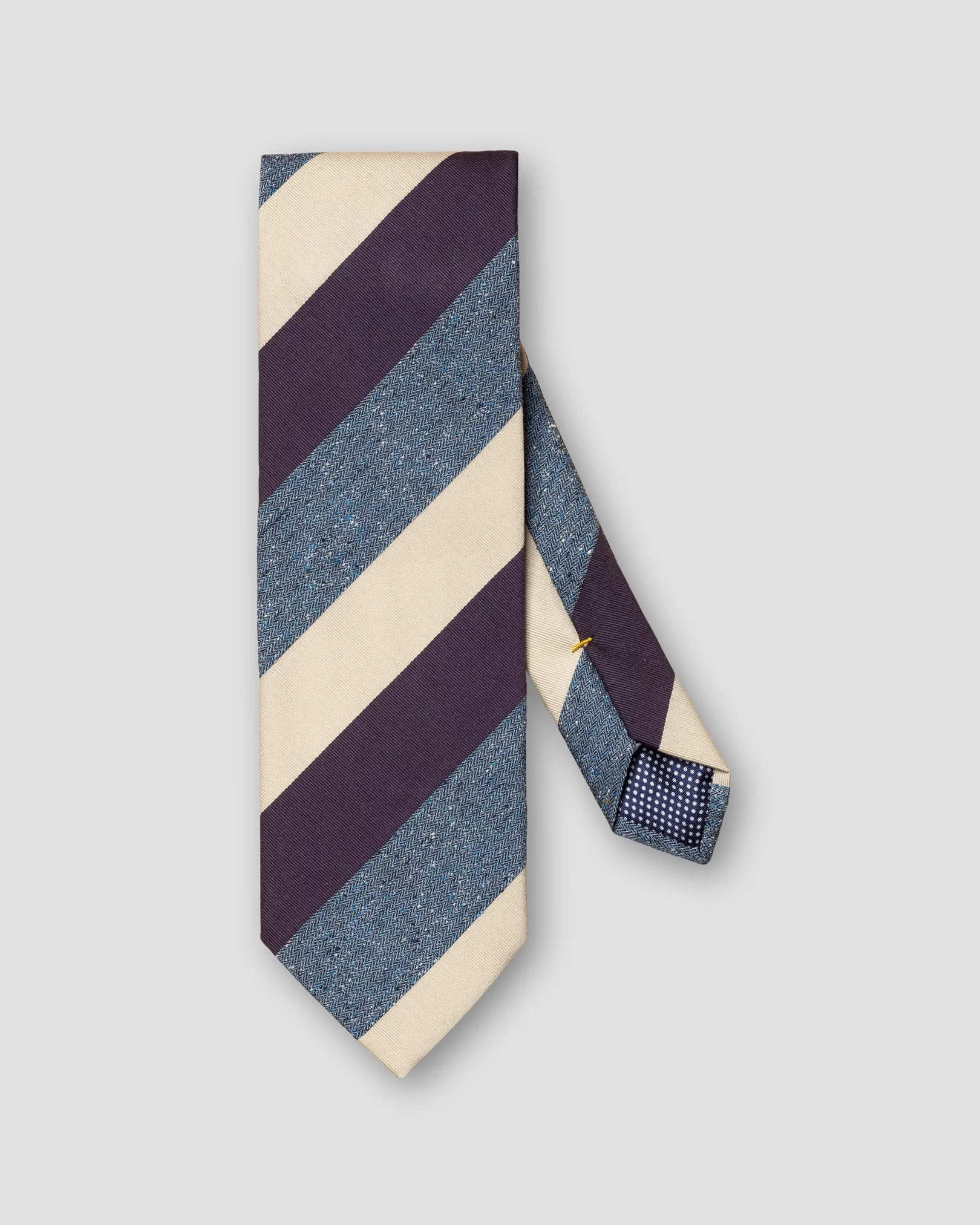 Eton - blue regimental stripe cotton silk tie ss