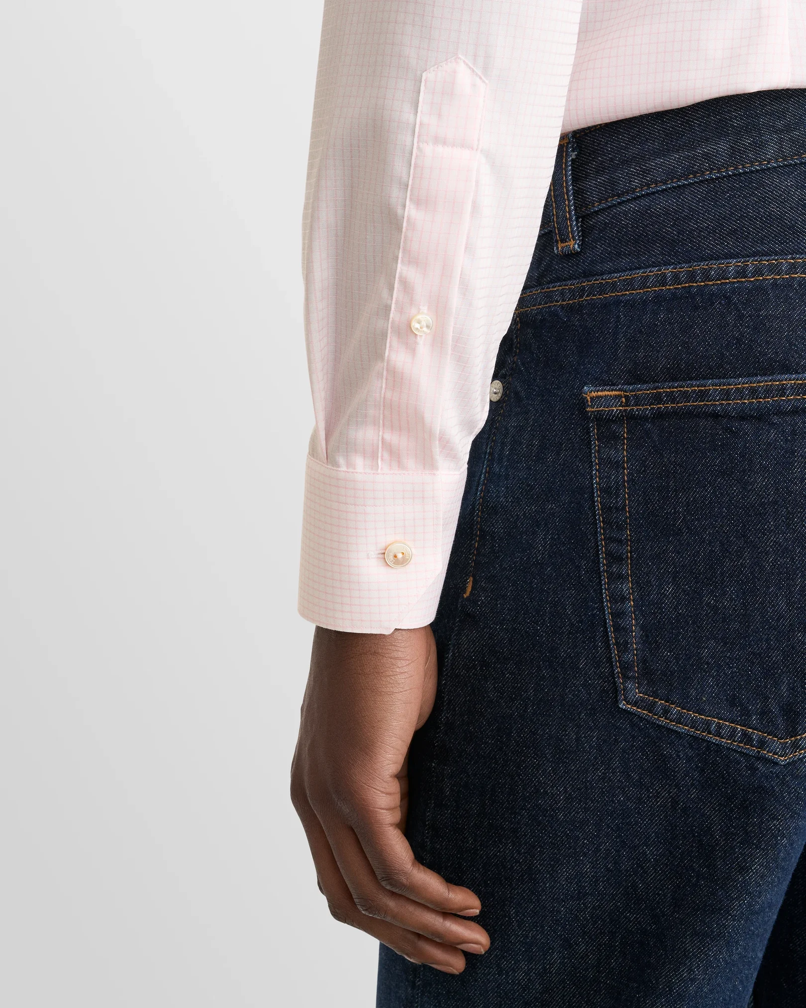Eton - pink checked supima shirt cut away single contemporary