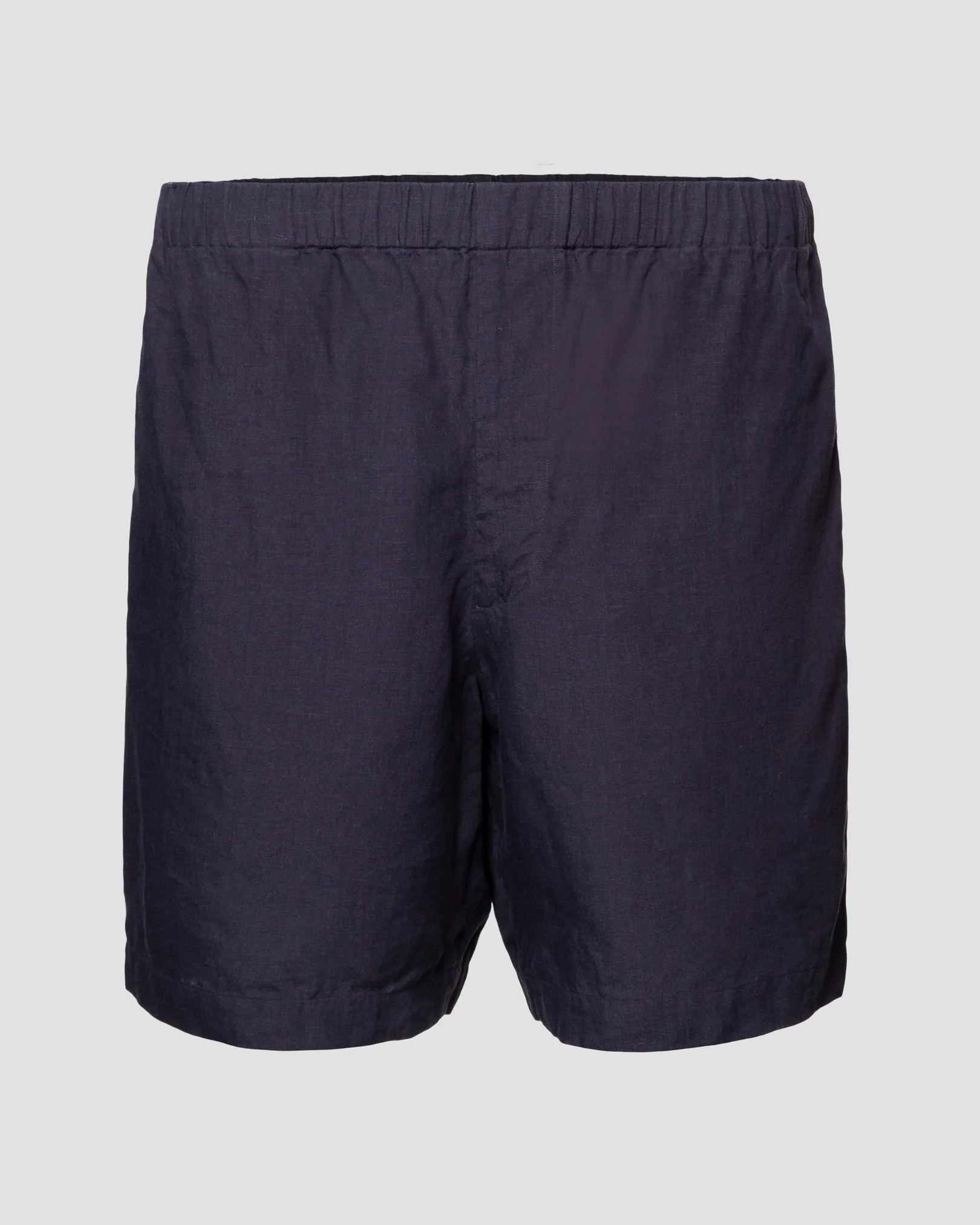 Eton - navy blue plain linen shorts