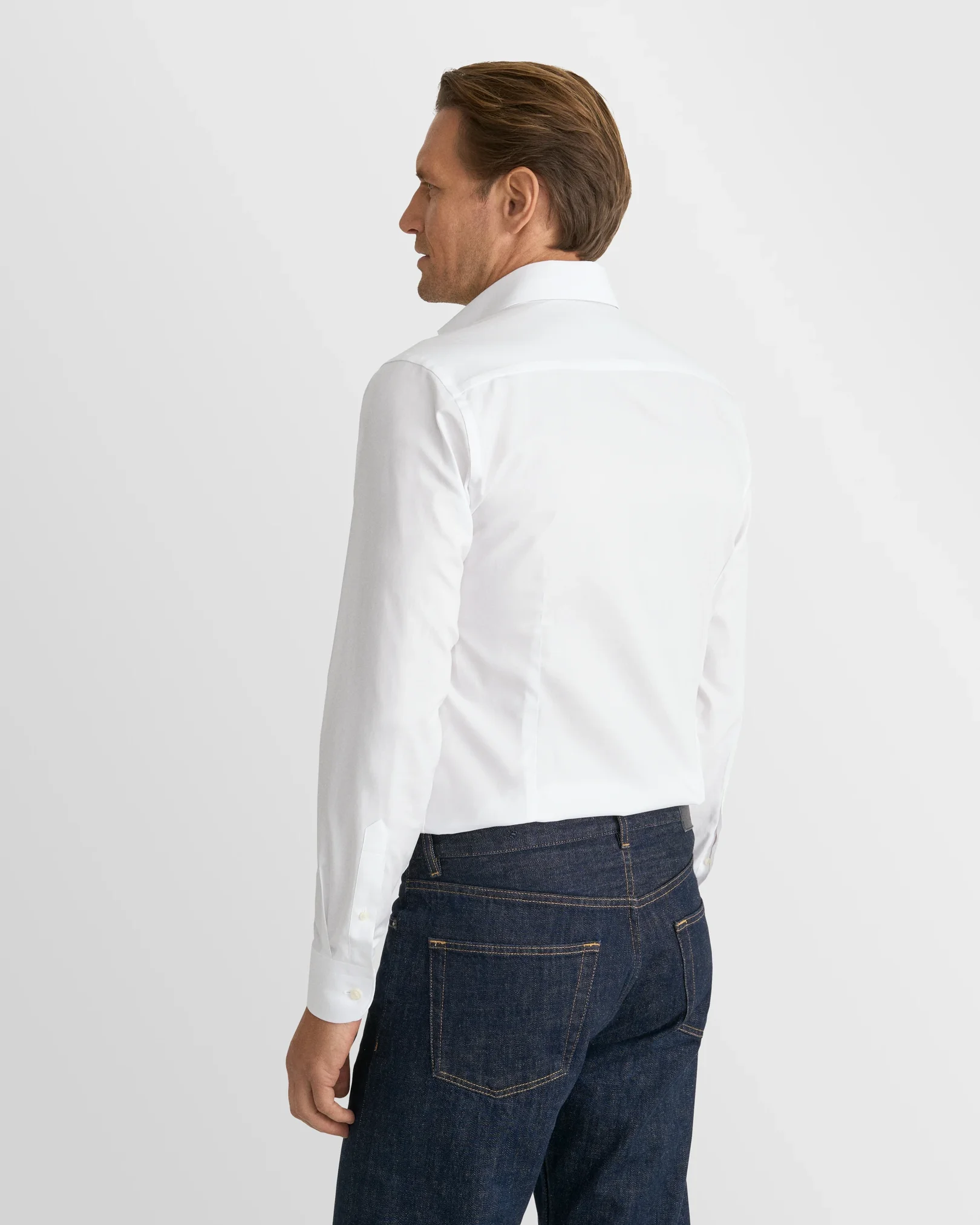 Eton - white solid signature oxford shirt wide spread 266